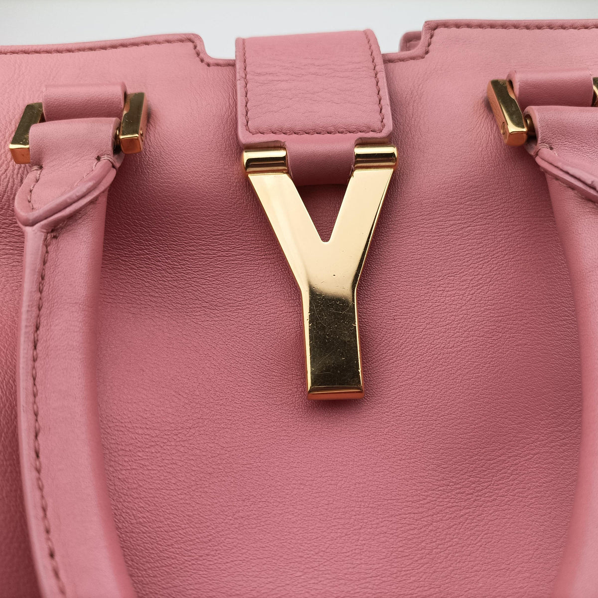 Pre-owned Yves Saint Laurent Y Ligne Petit Cabas Pink Leather 311210 shoulderbag | stylenewstar