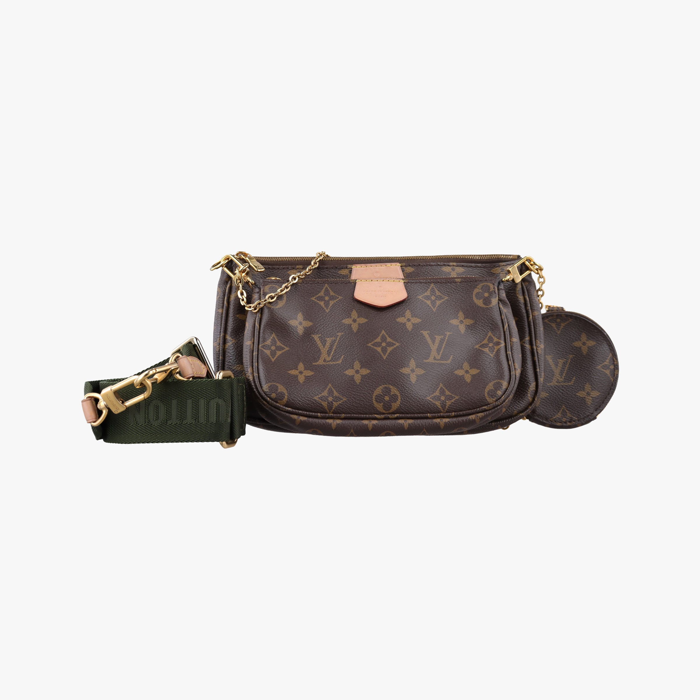 Secondhand Louis Vuitton MULTI POCHETTE ACCESSOIRES MARRON×Khaki Monogram Canvas M44840 shoulderbag | stylenewstar
