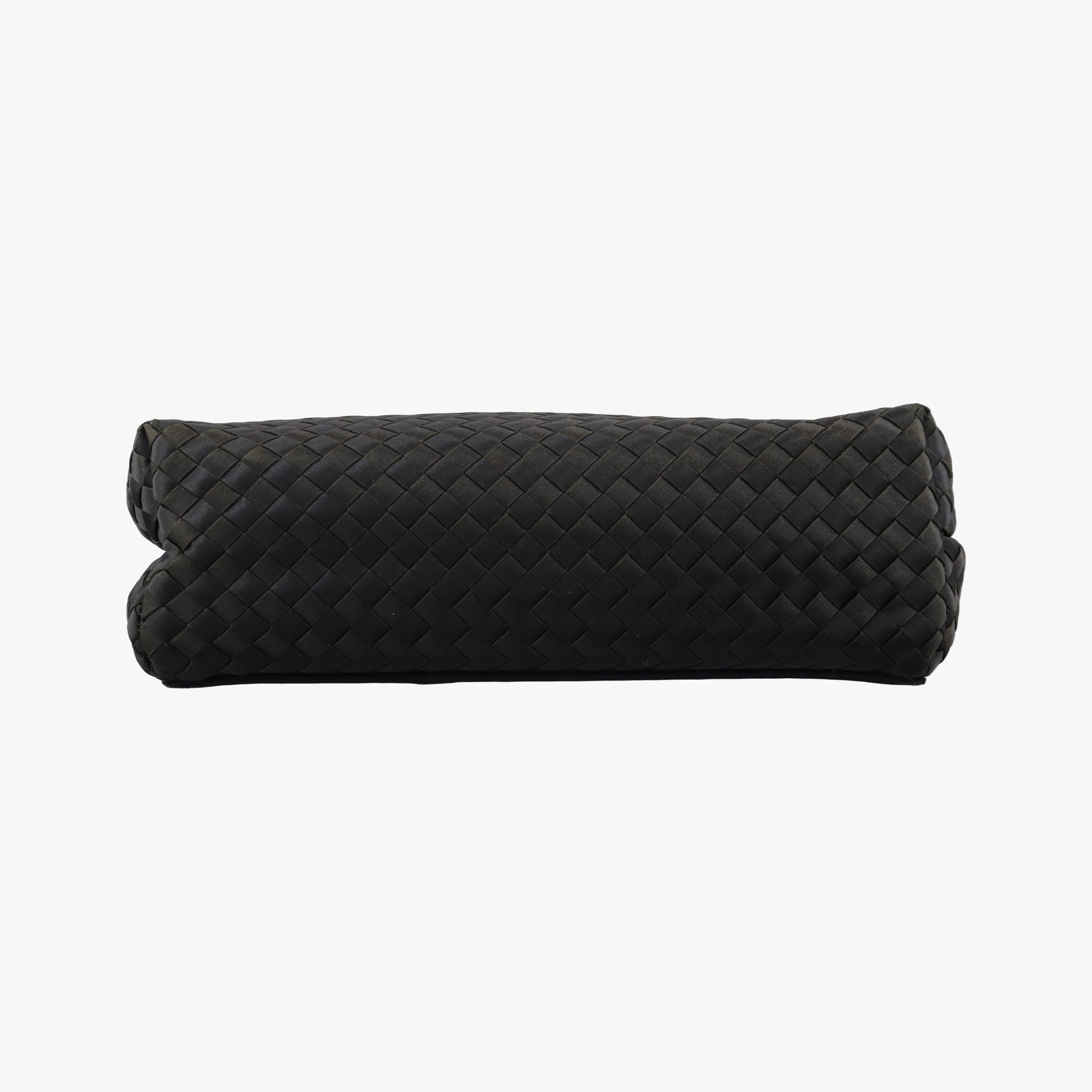 Pre-owned Bottega Veneta Intrecciato Satin Knot Flap Black Satin  shoulderbag | stylenewstar