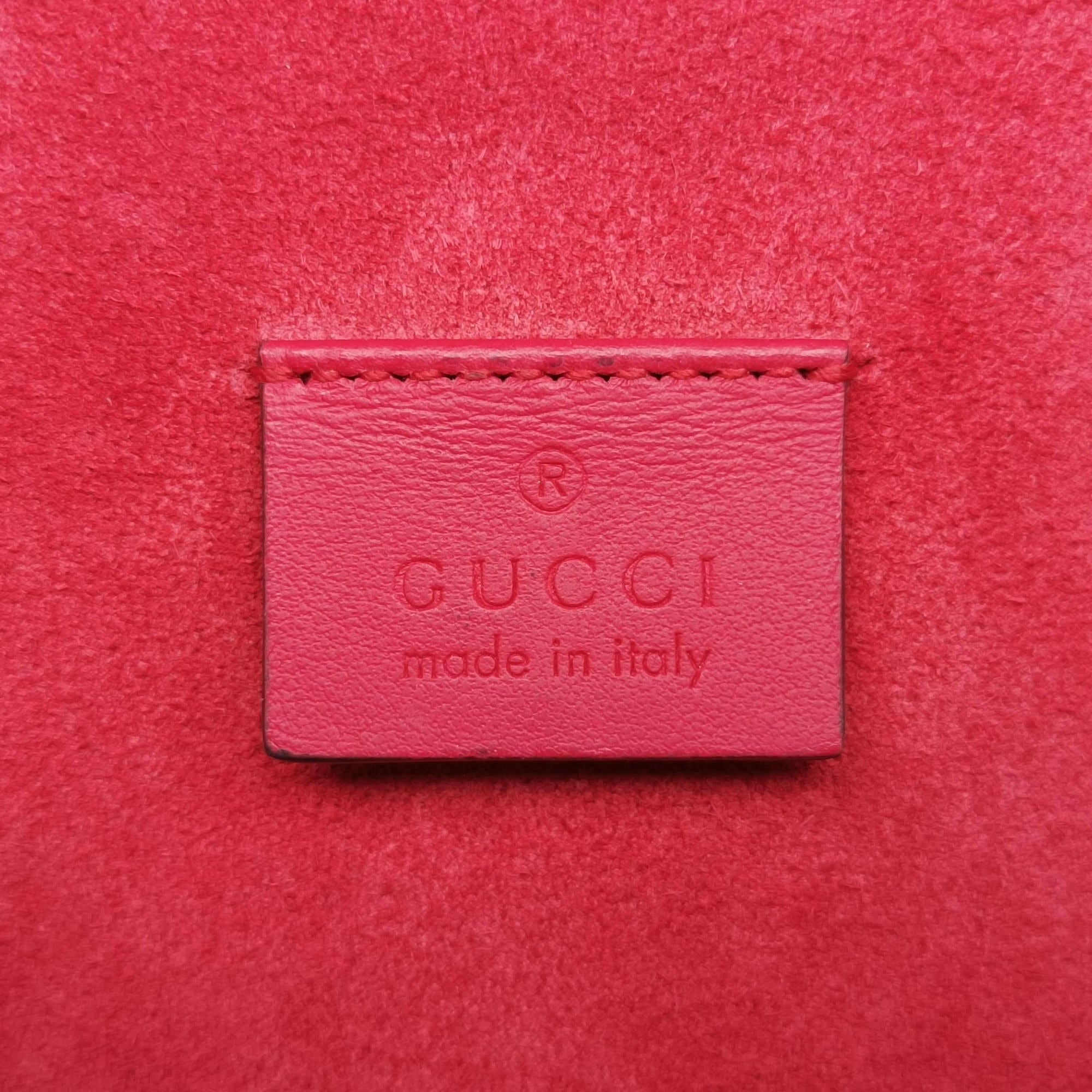Pre-owned Gucci Dionysus beige×red PVC coated canvas × suede 421970 shoulderbag | stylenewstar