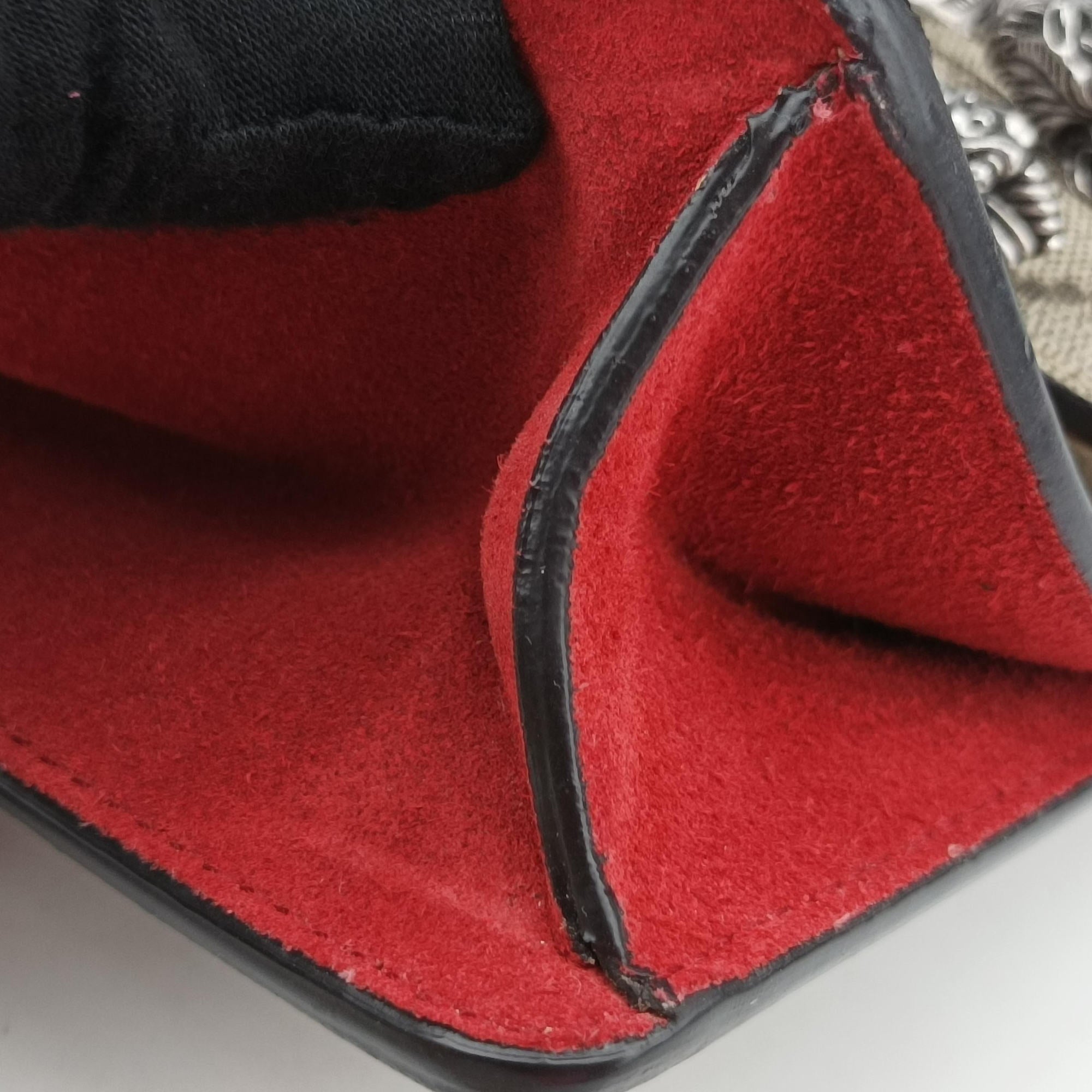 Pre-owned Gucci Dionysus beige×red PVC coated canvas × suede 421970 shoulderbag | stylenewstar