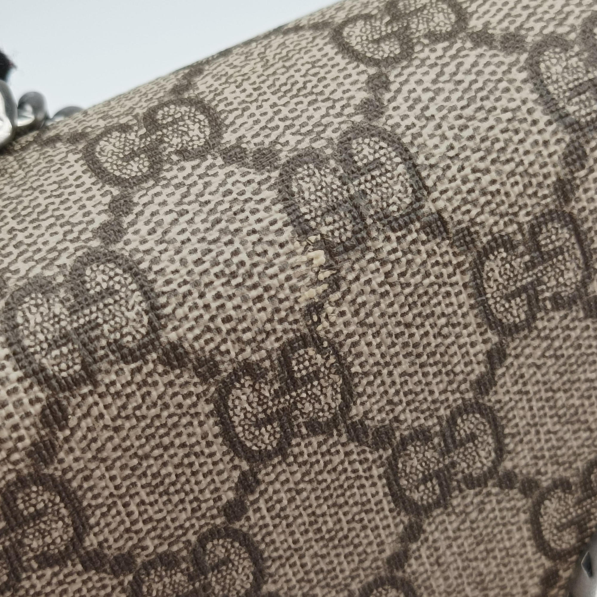 Pre-owned Gucci Dionysus beige×red PVC coated canvas × suede 421970 shoulderbag | stylenewstar