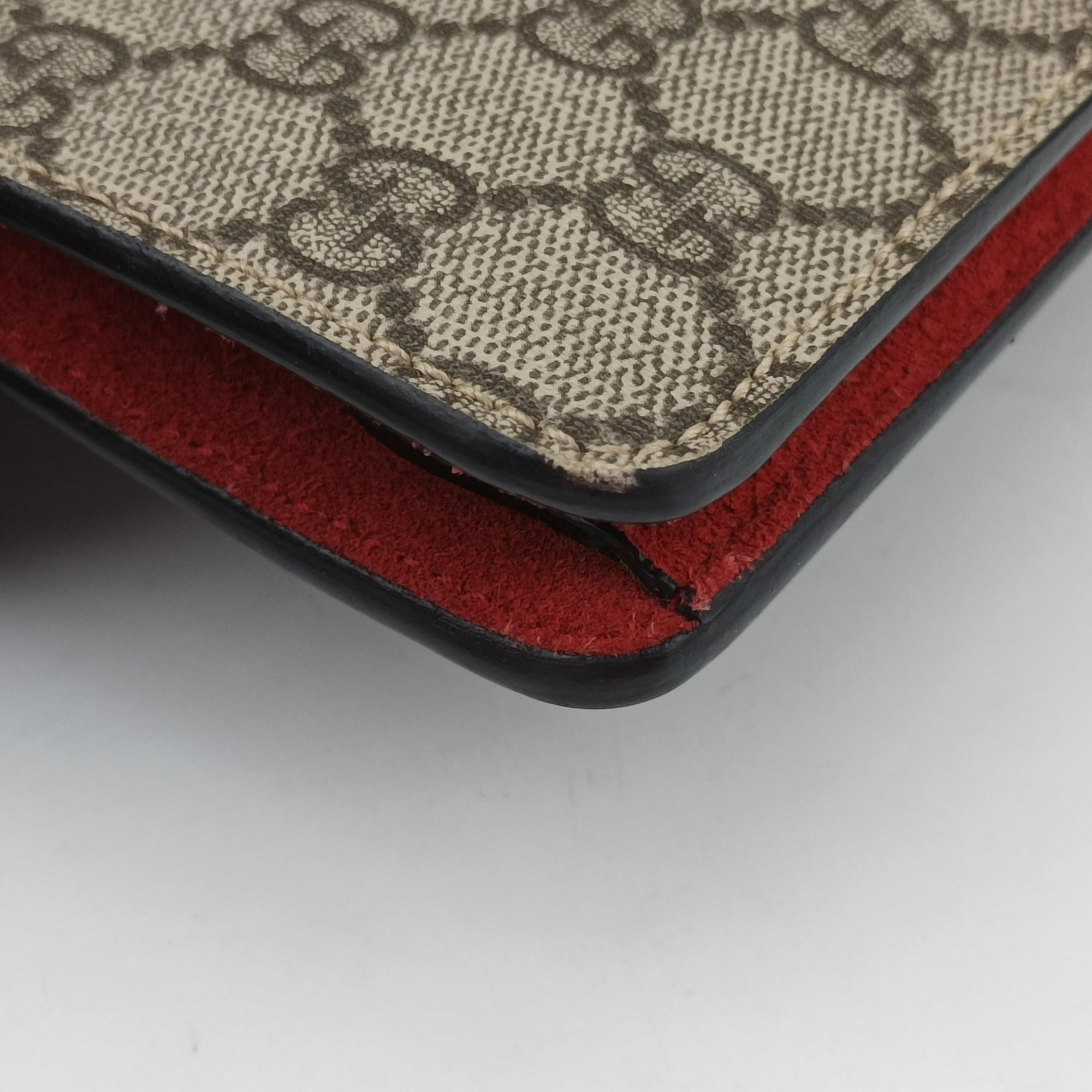 Pre-owned Gucci Dionysus beige×red PVC coated canvas × suede 421970 shoulderbag | stylenewstar