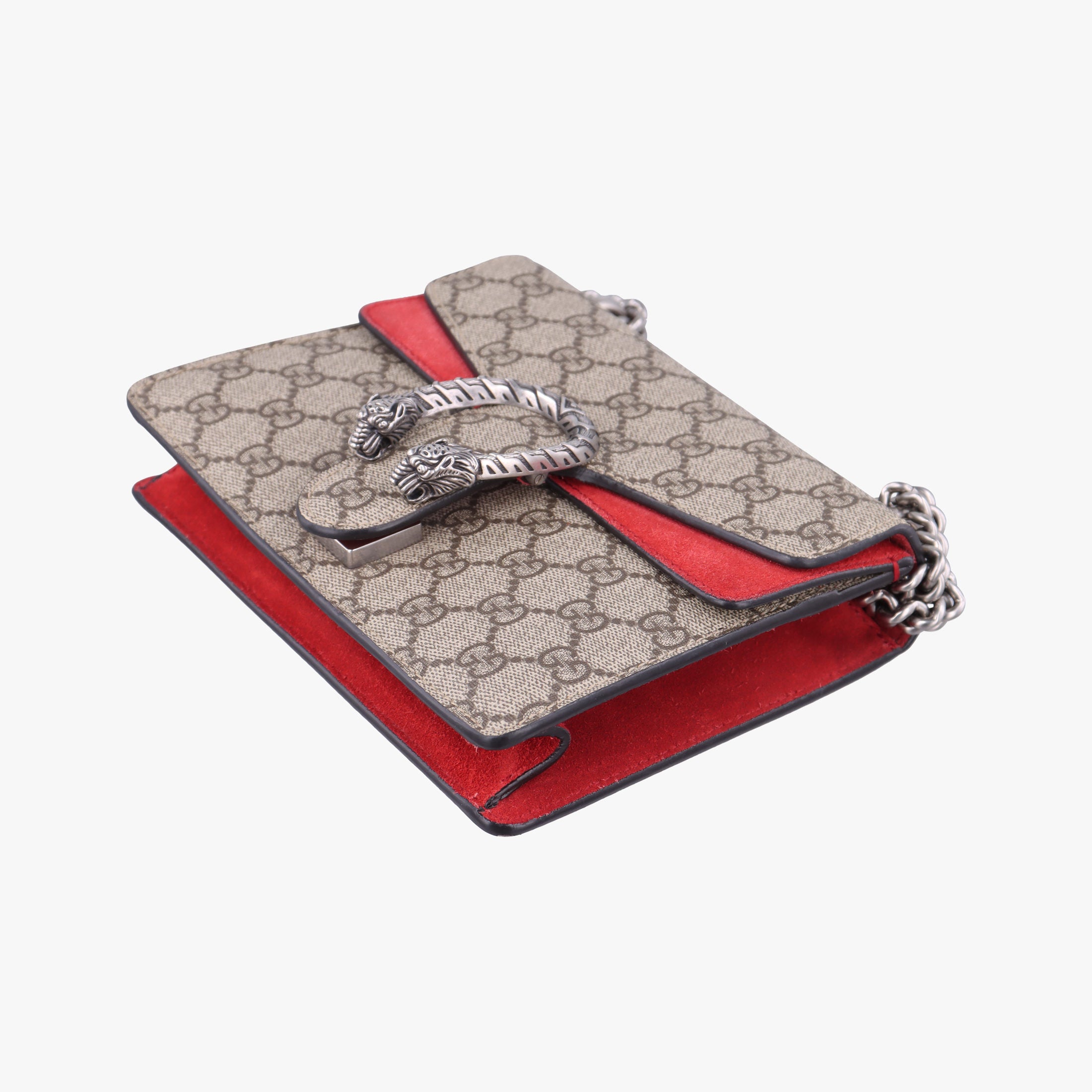 Pre-owned Gucci Dionysus beige×red PVC coated canvas × suede 421970 shoulderbag | stylenewstar