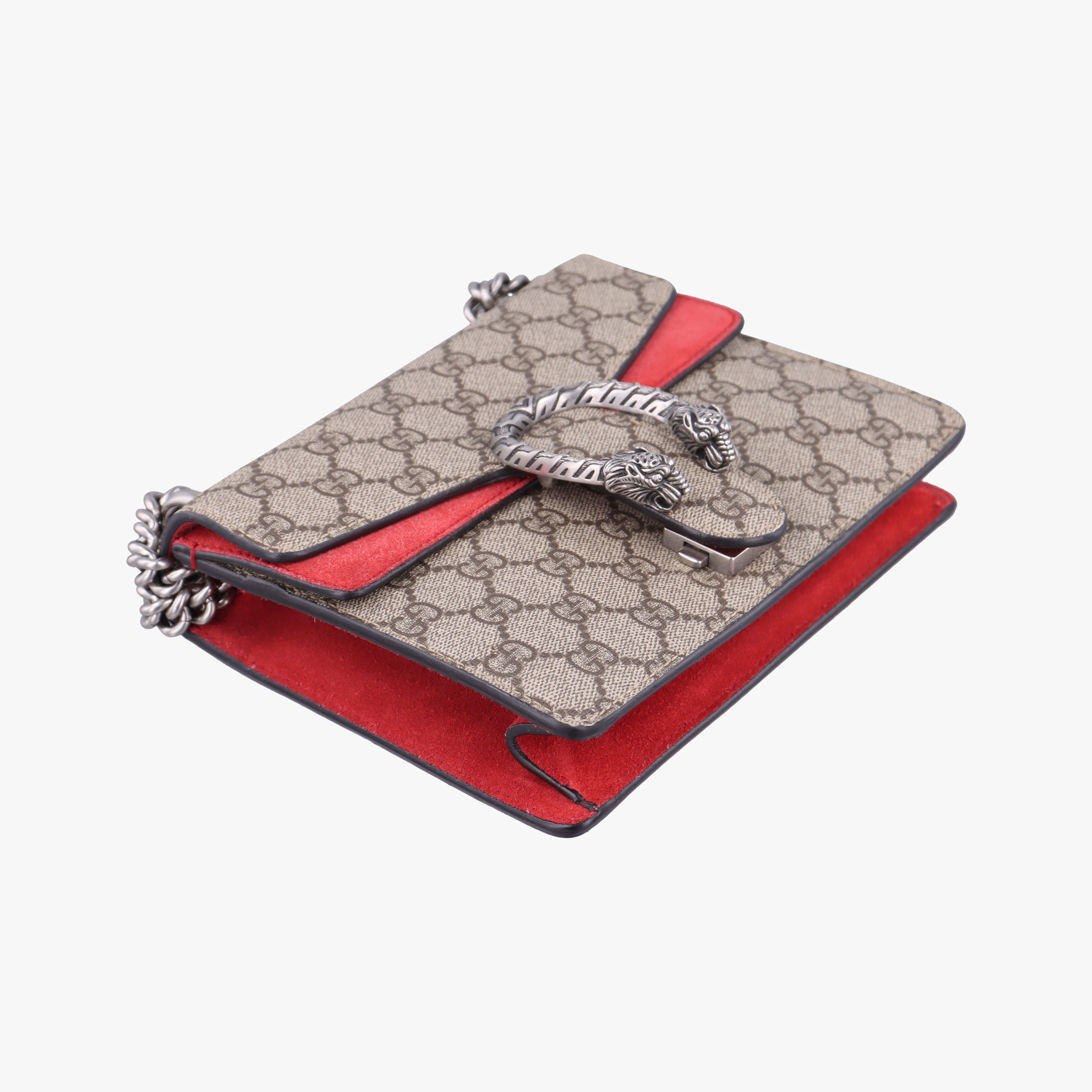 Pre-owned Gucci Dionysus beige×red PVC coated canvas × suede 421970 shoulderbag | stylenewstar