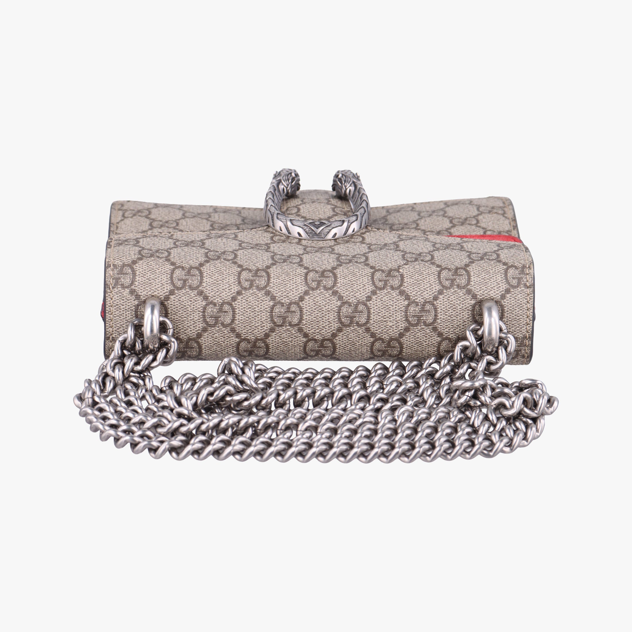 Pre-owned Gucci Dionysus beige×red PVC coated canvas × suede 421970 shoulderbag | stylenewstar