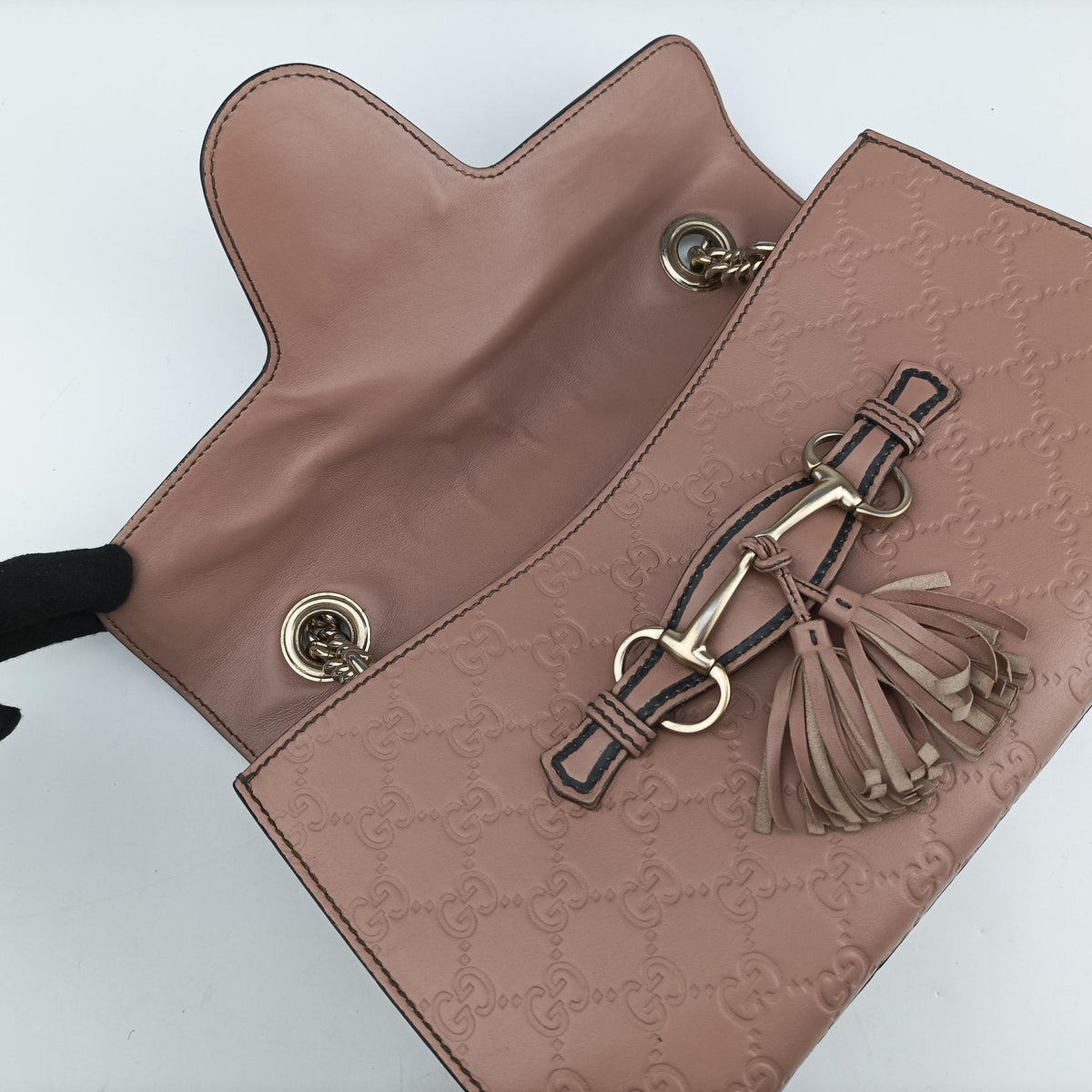 Pre-owned Gucci Emily Beige Leather 295402 shoulderbag | stylenewstar