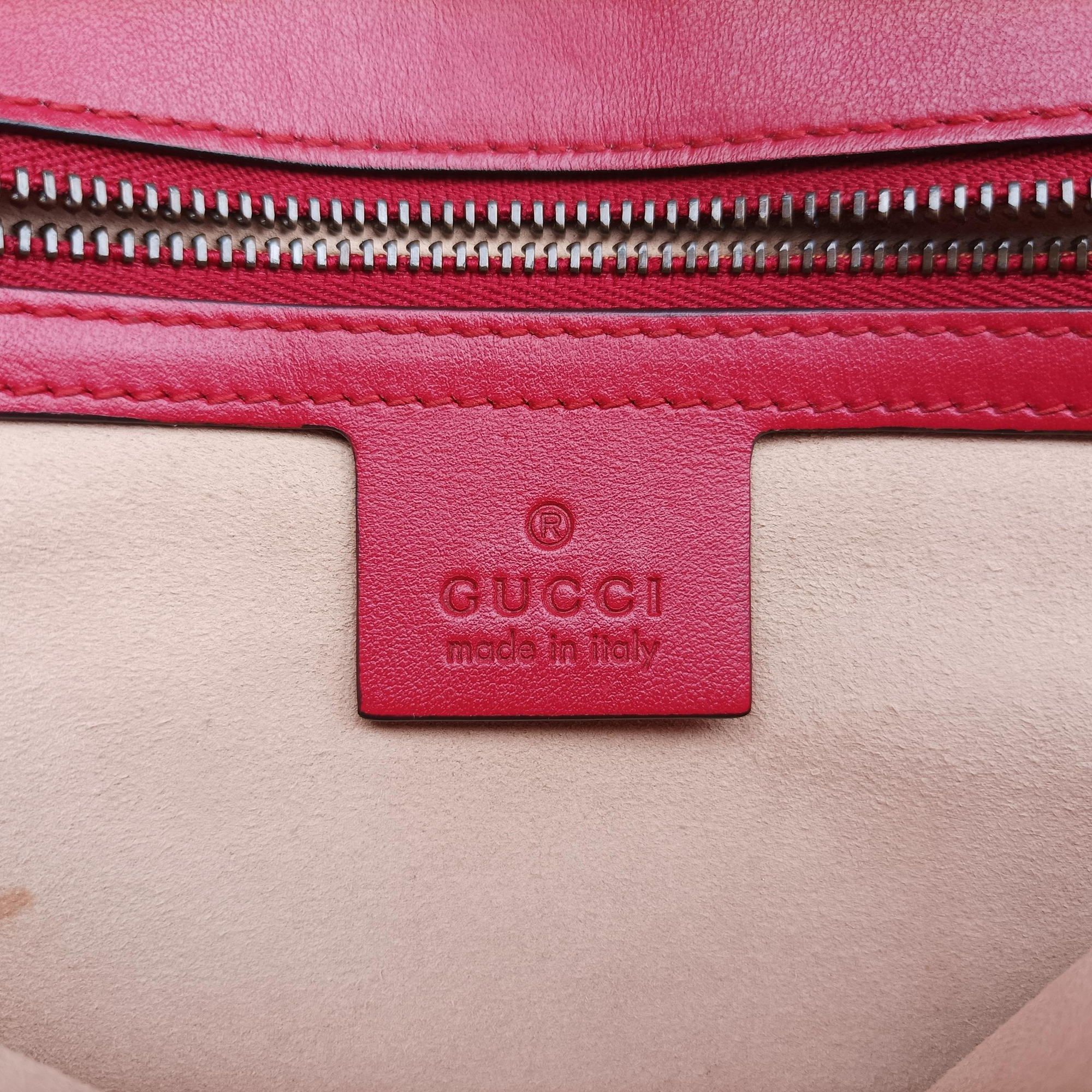 Pre-owned Gucci GG Marmont Red Leather 443497 shoulderbag | stylenewstar
