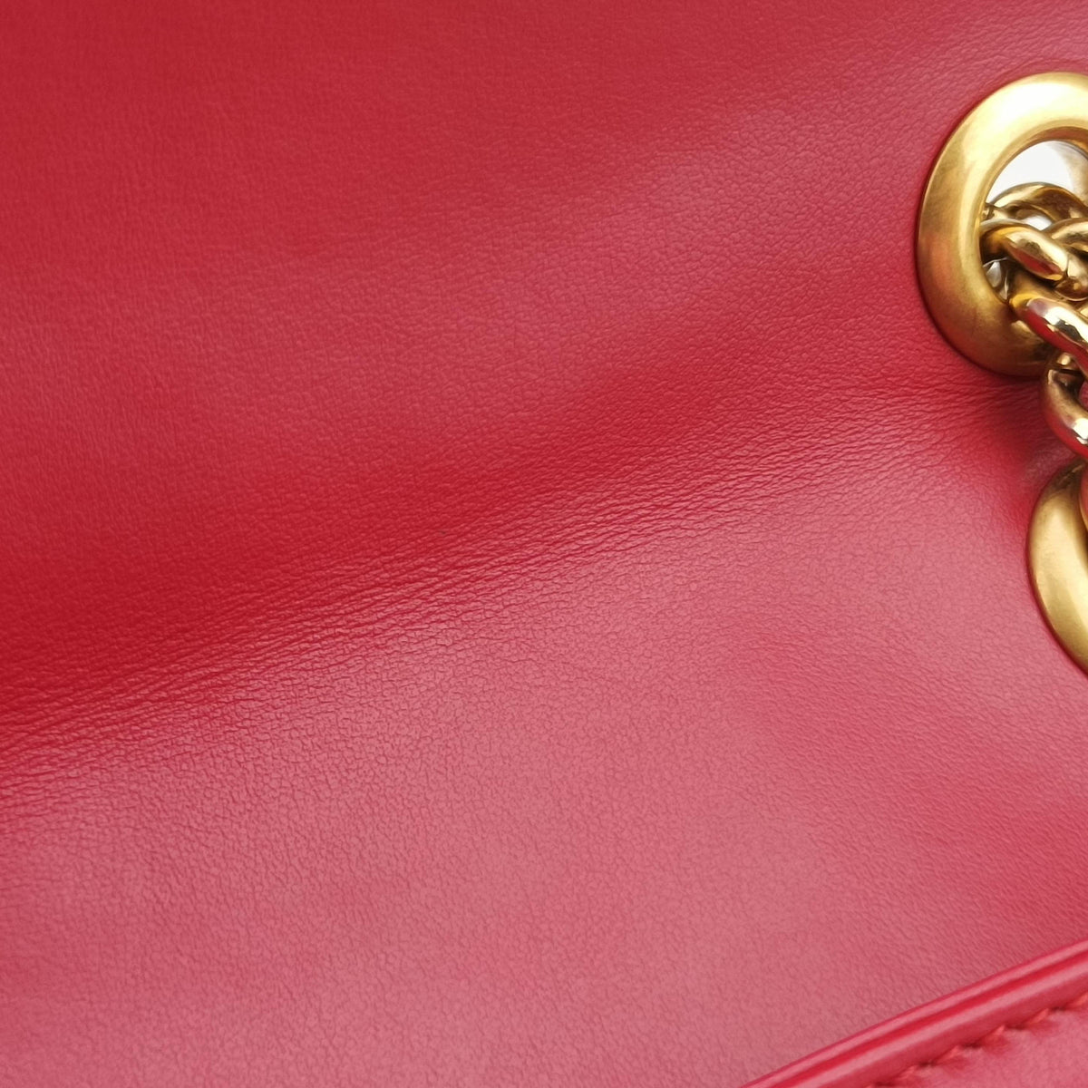 Pre-owned Gucci GG Marmont Red Leather 443497 shoulderbag | stylenewstar