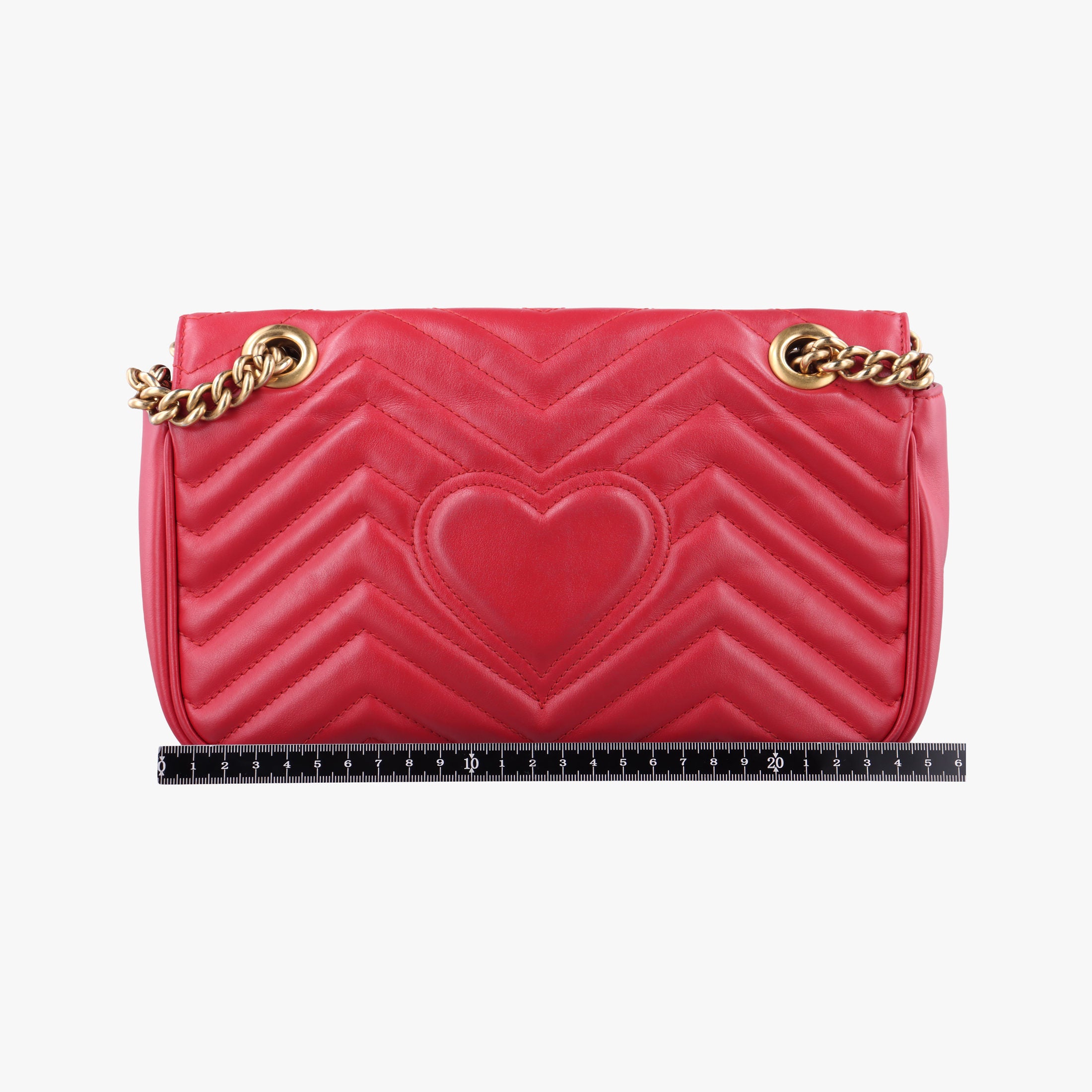 Pre-owned Gucci GG Marmont Red Leather 443497 shoulderbag | stylenewstar
