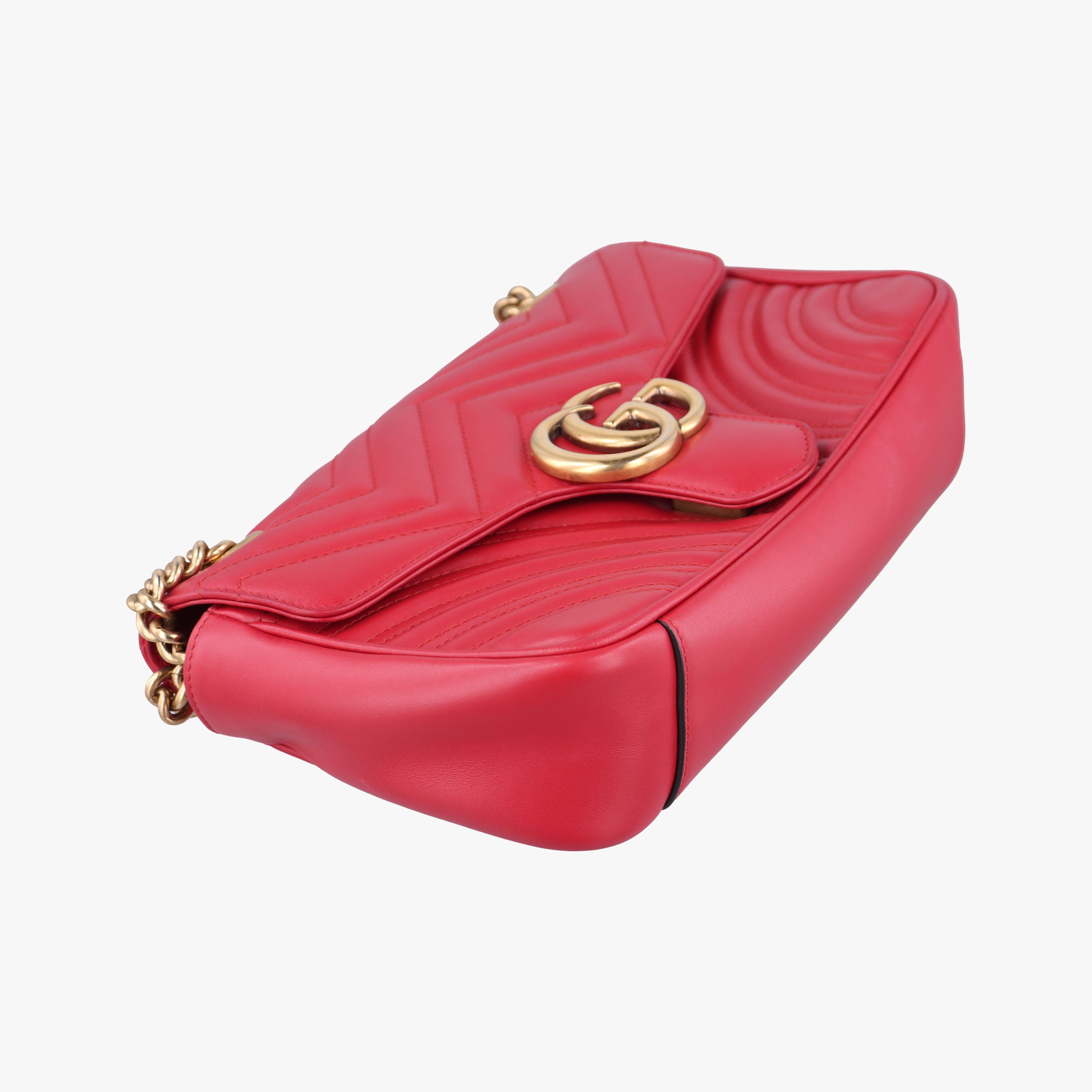 Pre-owned Gucci GG Marmont Red Leather 443497 shoulderbag | stylenewstar