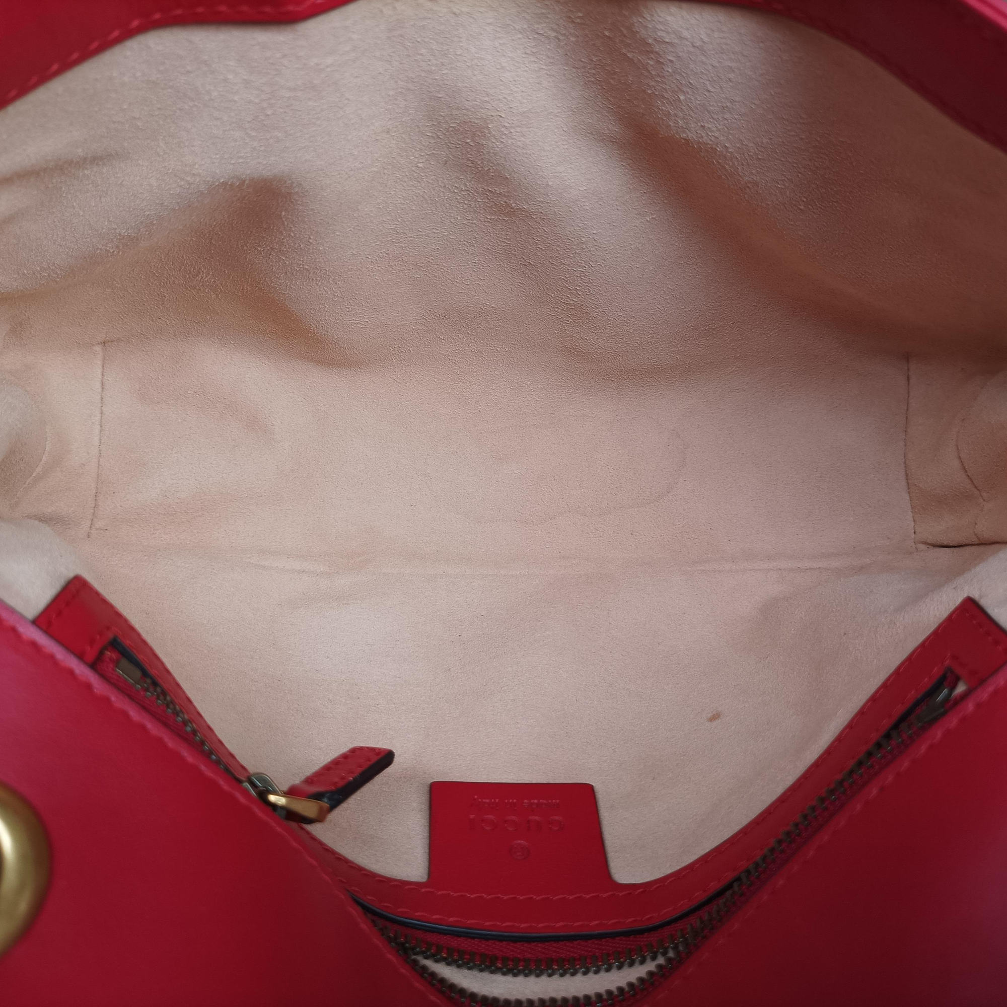 Pre-owned Gucci GG Marmont Red Leather 443497 shoulderbag | stylenewstar