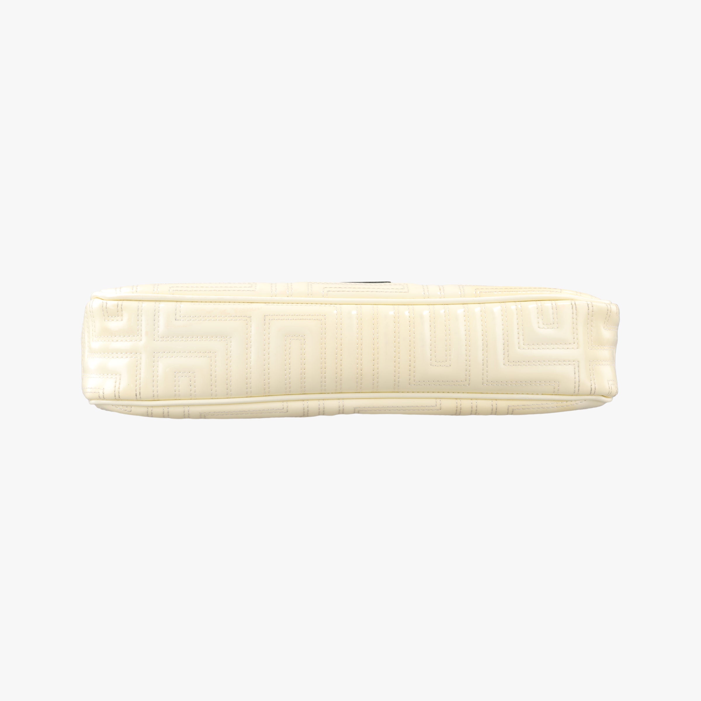 Pre-owned VERSACE Greek Key Embossed Flap Yellow Patent  shoulderbag | stylenewstar