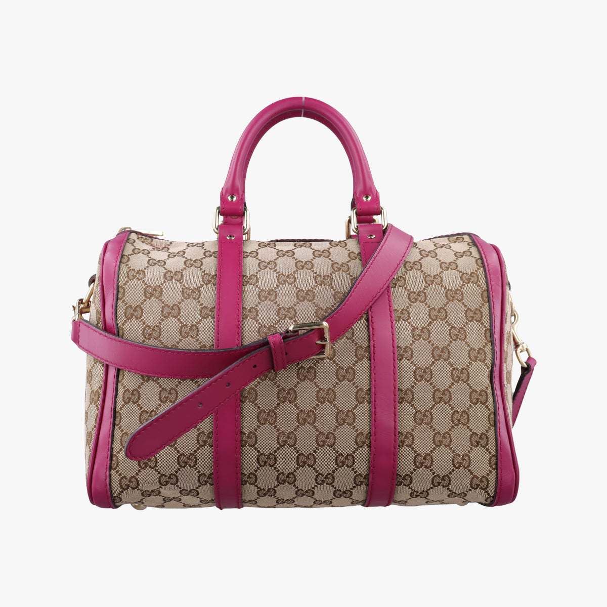 Pre-owned Gucci Sherry Line beige×rose Canvas×Leather 247205 shoulderbag | stylenewstar