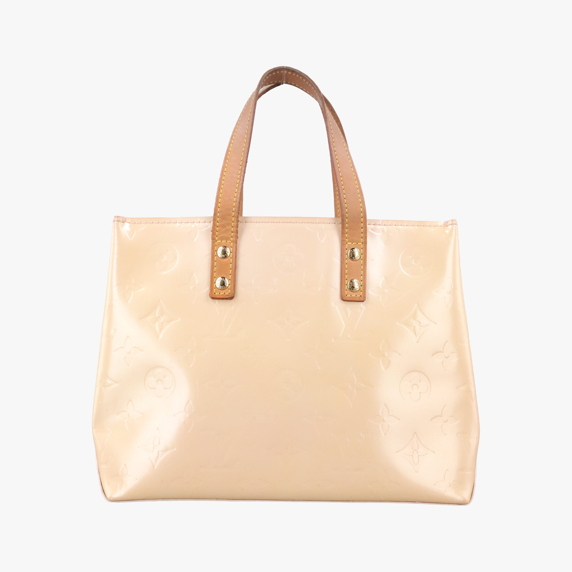 Pre-owned Louis Vuitton Reade PM Beige Vernis M91144 handbag | stylenewstar