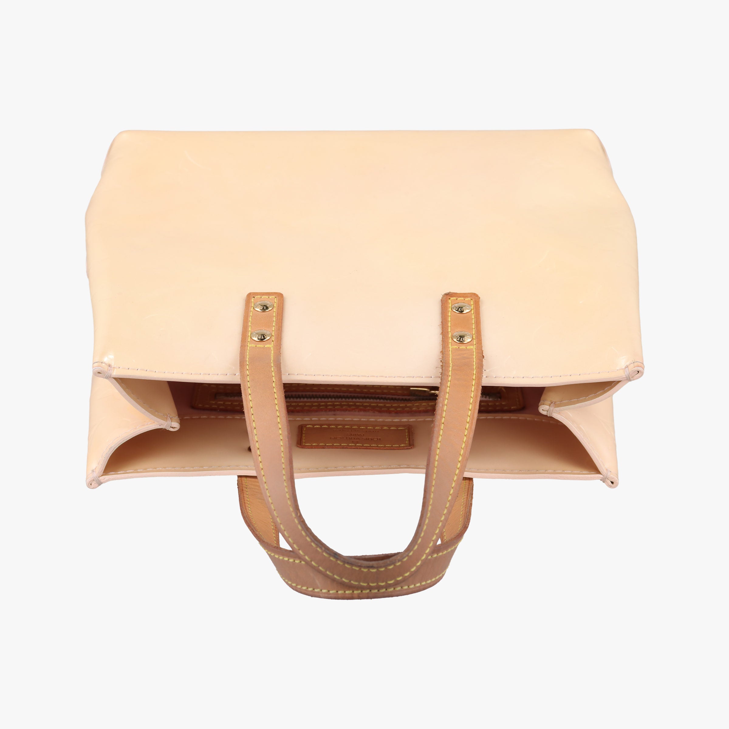 Pre-owned Louis Vuitton Reade PM Beige Vernis M91144 handbag | stylenewstar