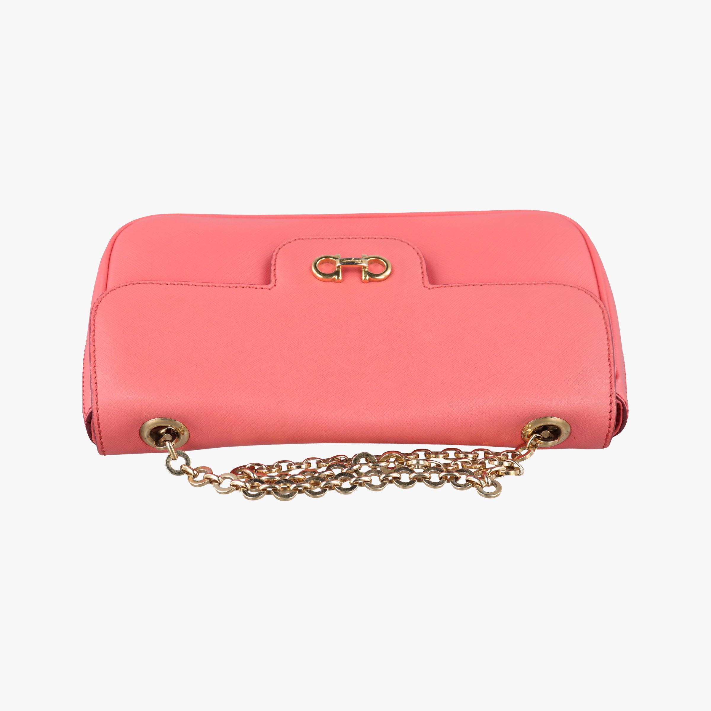 Pre-owned Ferragamo Gancini Pink Leather  shoulderbag | stylenewstar