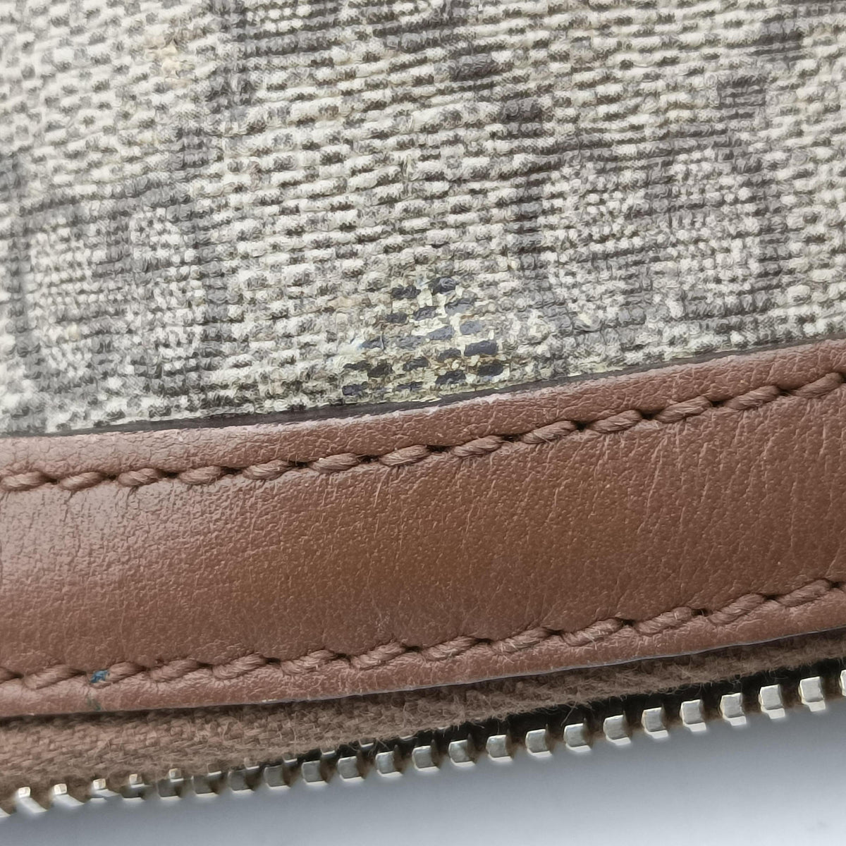 Pre-owned Gucci GG SUPREME DOME BEIGE×BROWN PVC coated canvas×Leather 309617 shoulderbag | stylenewstar