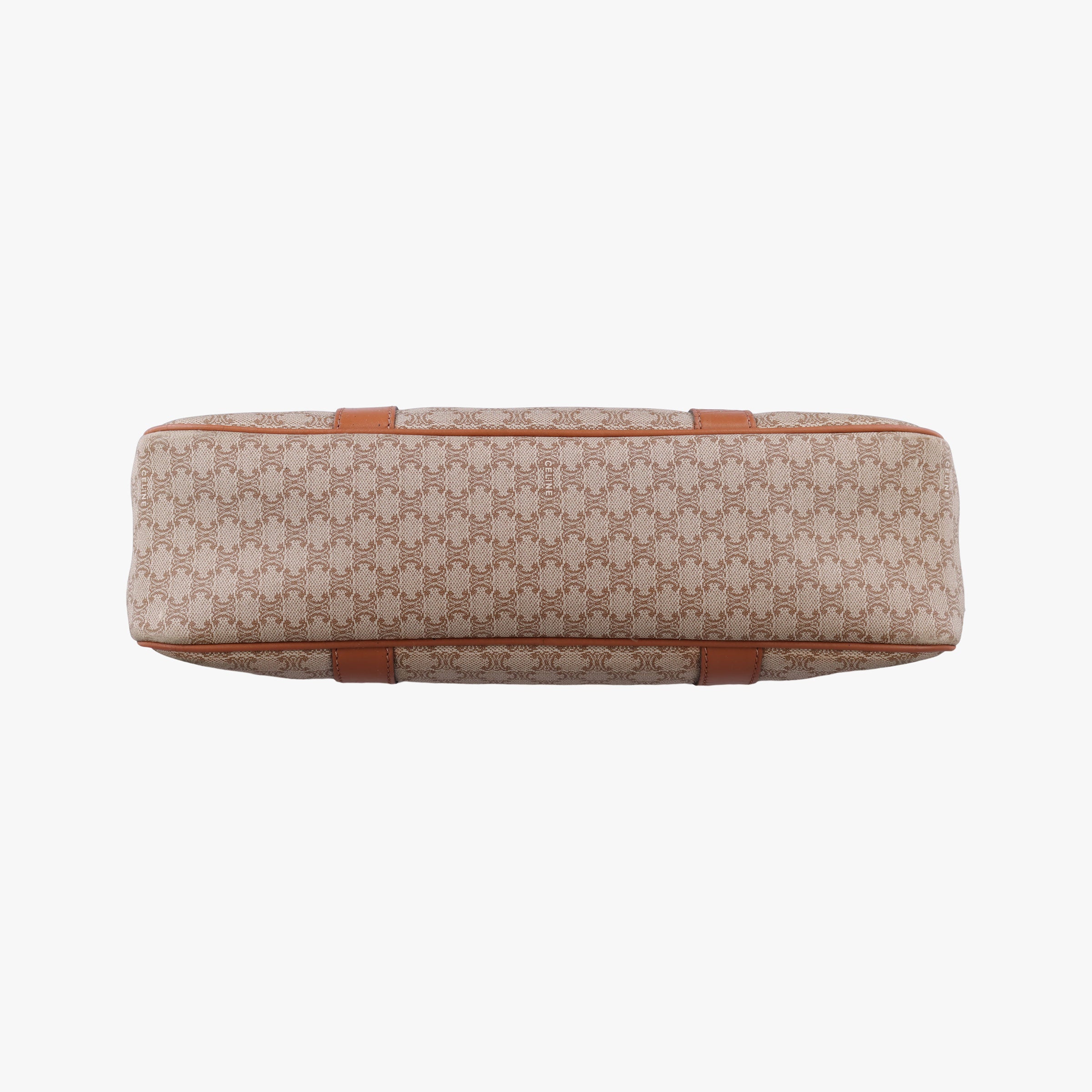 Pre-owned Celine Macadam pattern Beige×brown PVC-coated canvas×leather  handbag | stylenewstar