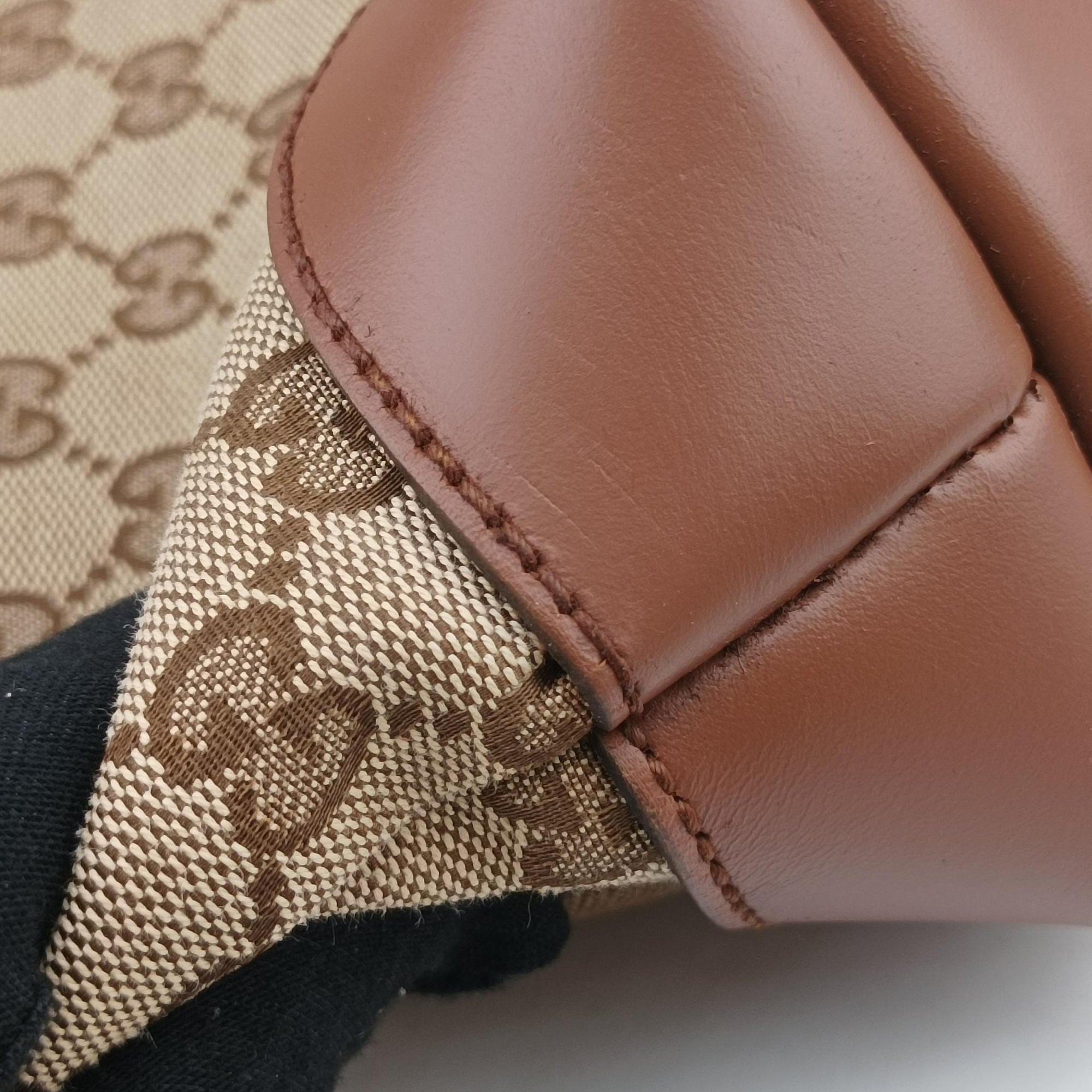 Vintage Gucci GG Canvas Camel Canvas×Leather 337598 shoulderbag | stylenewstar