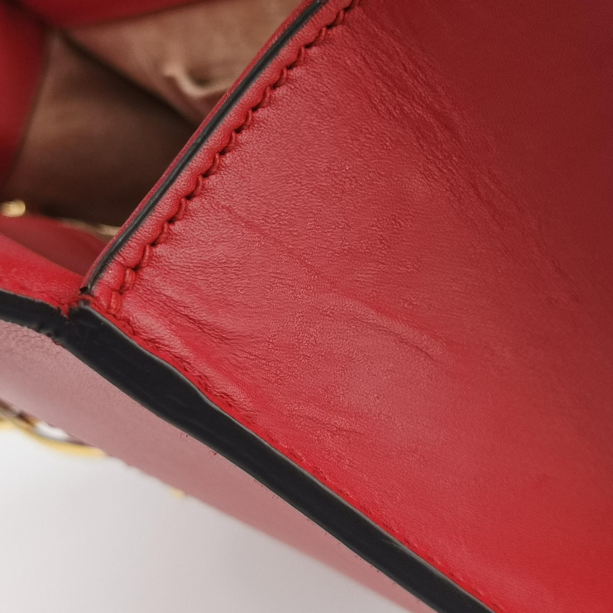 Pre-owned Gucci Sylvie Red×navy Leather 421882 shoulderbag | stylenewstar