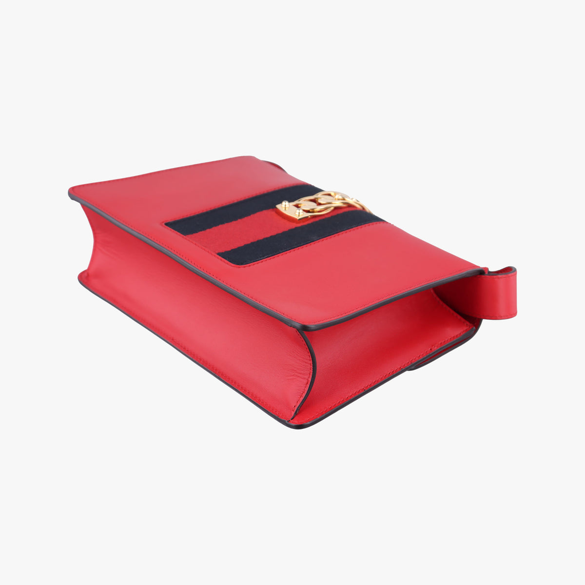 Pre-owned Gucci Sylvie Red×navy Leather 421882 shoulderbag | stylenewstar