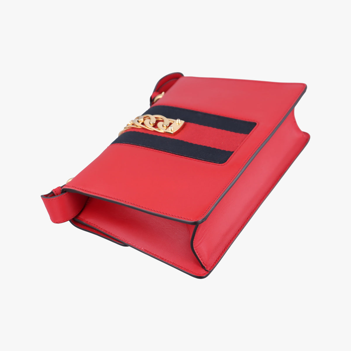 Pre-owned Gucci Sylvie Red×navy Leather 421882 shoulderbag | stylenewstar