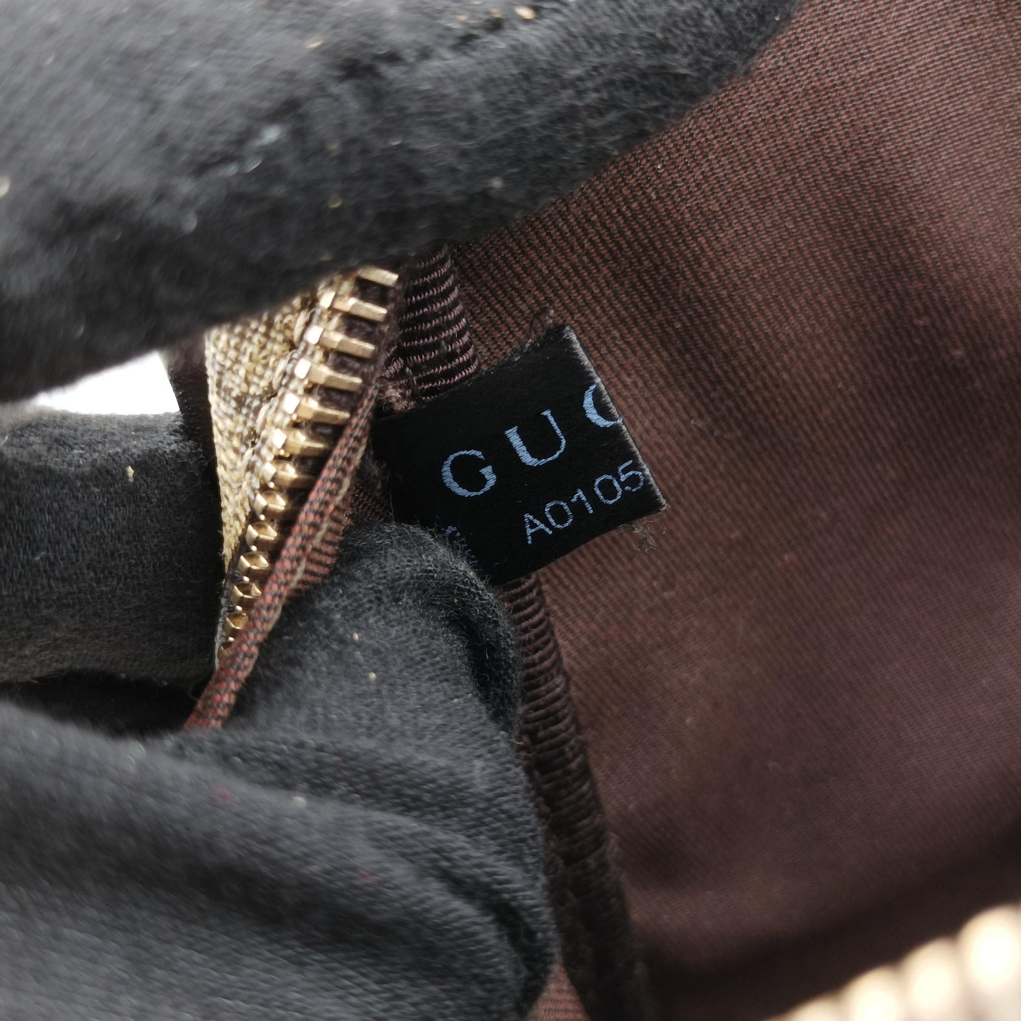 Pre-owned Gucci GG Supreme Beige x Brown PVC coated canvas 201755 clutchbag | stylenewstar