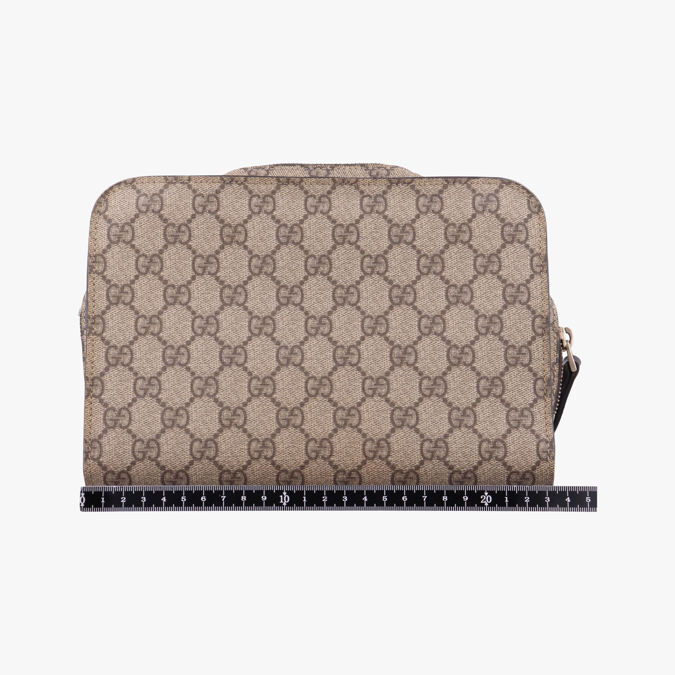 Pre-owned Gucci GG Supreme Beige x Brown PVC coated canvas 201755 clutchbag | stylenewstar