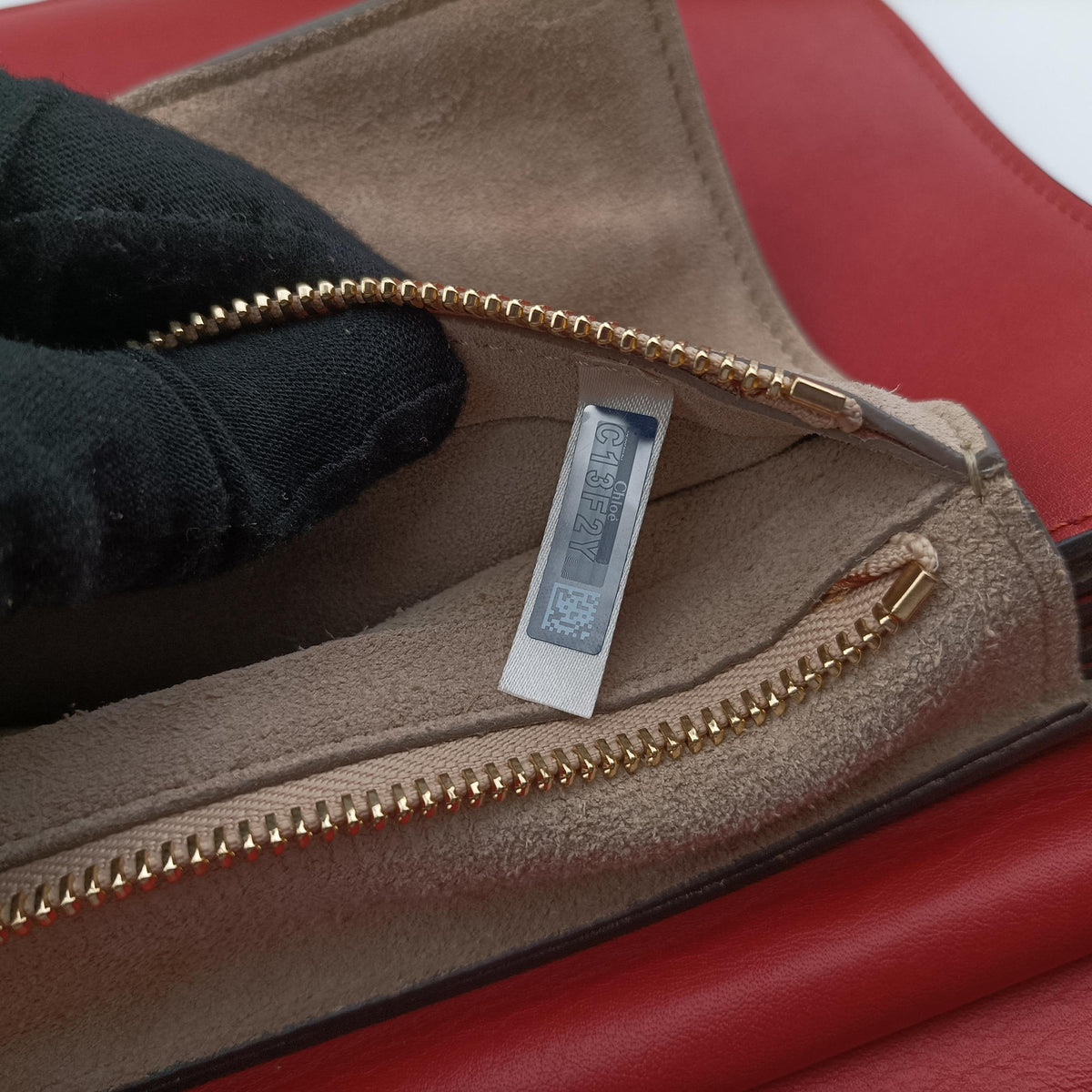 Pre-owned Chloe FAYE Red Leather × suede  shoulderbag | stylenewstar