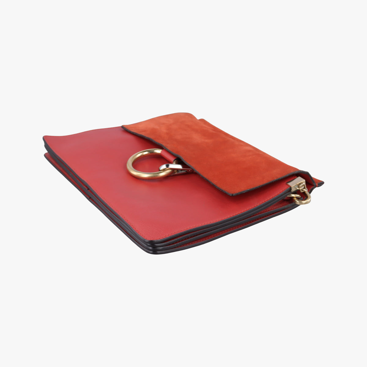 Pre-owned Chloe FAYE Red Leather × suede  shoulderbag | stylenewstar