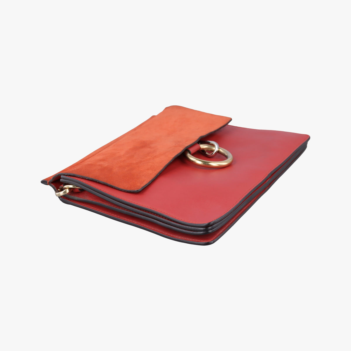 Pre-owned Chloe FAYE Red Leather × suede  shoulderbag | stylenewstar
