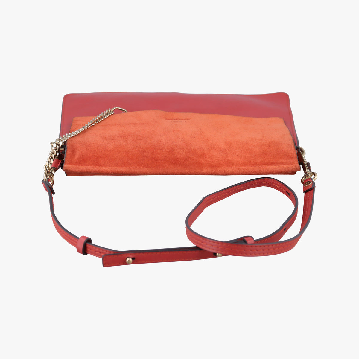 Pre-owned Chloe FAYE Red Leather × suede  shoulderbag | stylenewstar