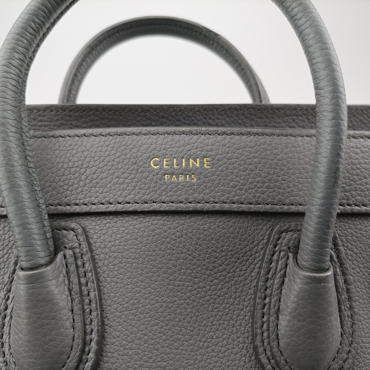 Pre-owned Celine luggage nano shopper Grey Leather  shoulderbag | stylenewstar