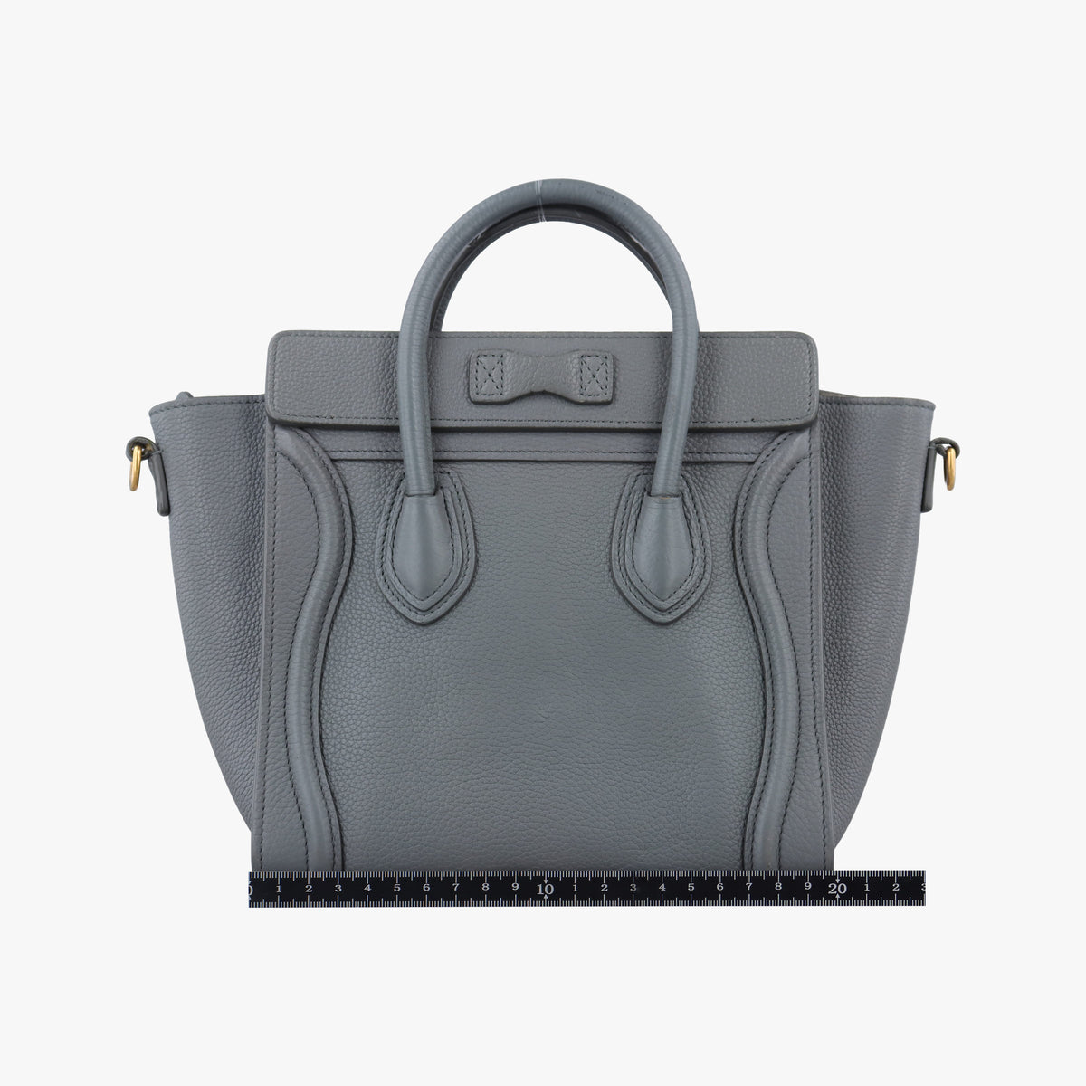 Pre-owned Celine luggage nano shopper Grey Leather  shoulderbag | stylenewstar