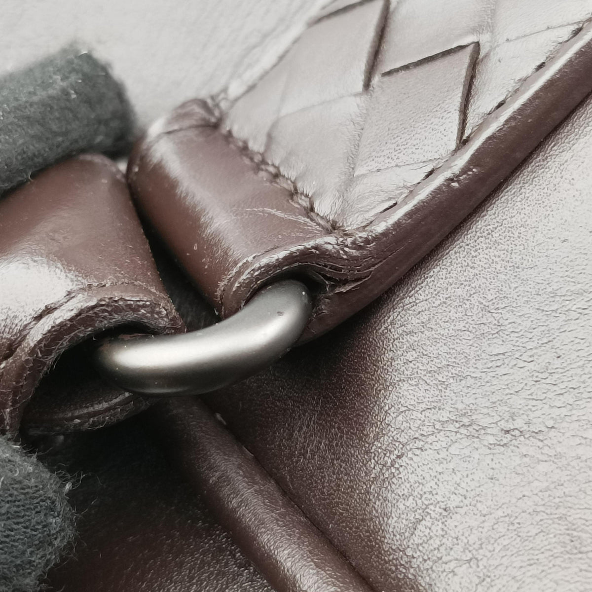 Pre-owned Bottega Veneta Intrecciato Brown Lambskin  shoulderbag | stylenewstar