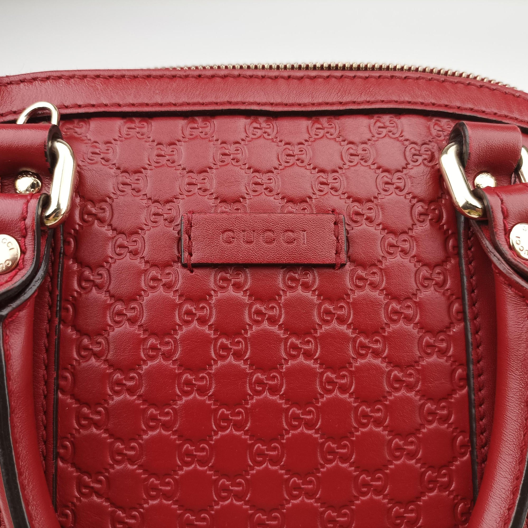 Pre-owned Gucci Microguccissima Red Leather 449654 shoulderbag | stylenewstar