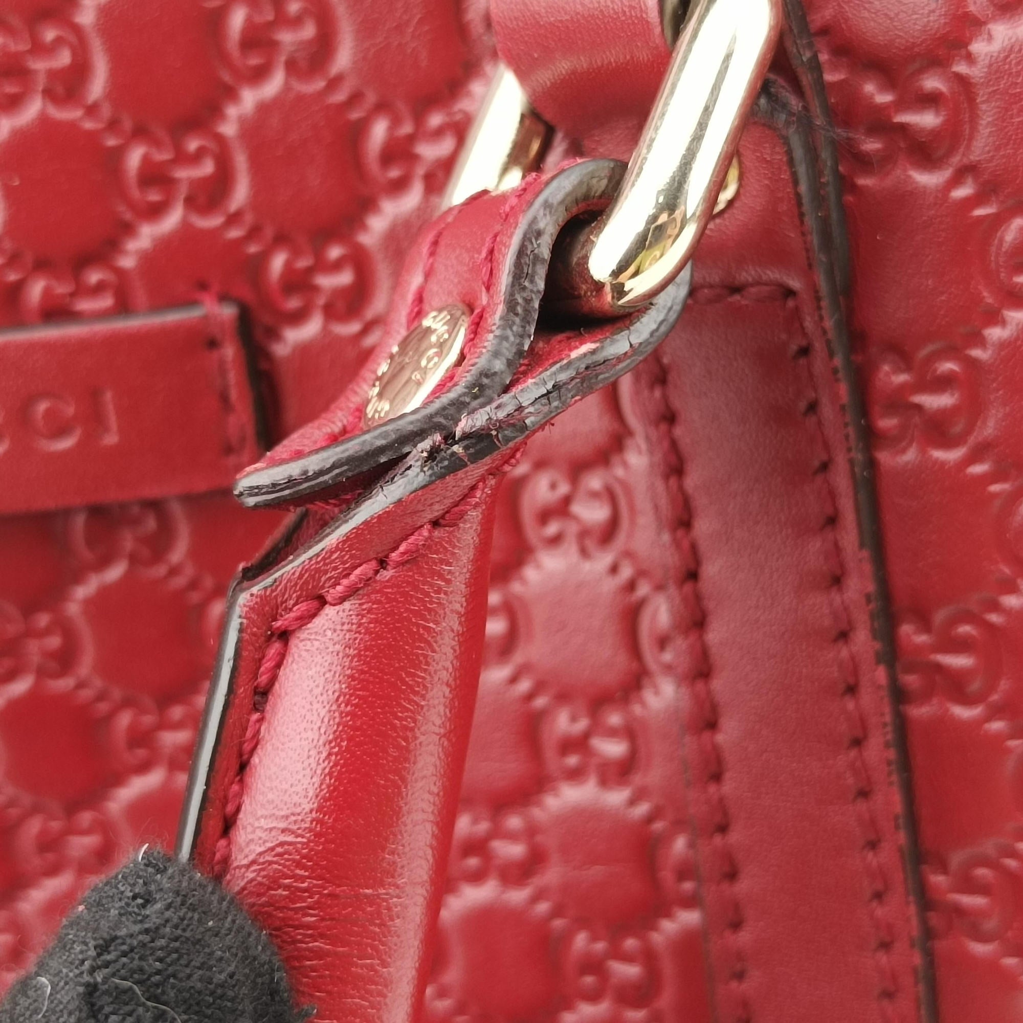 Pre-owned Gucci Microguccissima Red Leather 449654 shoulderbag | stylenewstar