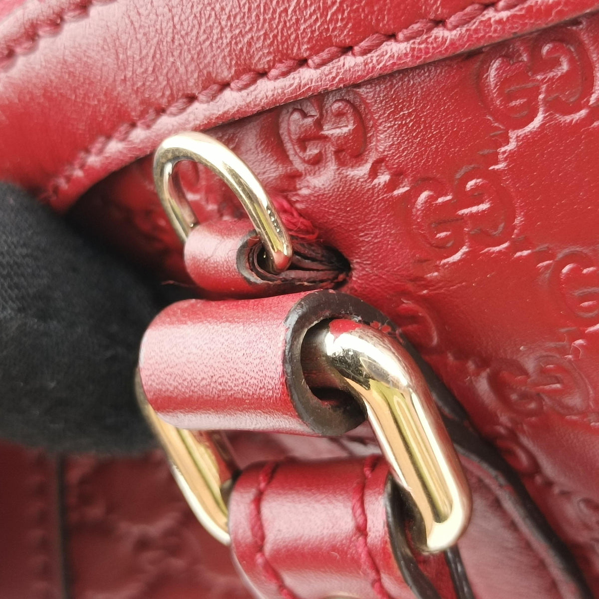 Pre-owned Gucci Microguccissima Red Leather 449654 shoulderbag | stylenewstar