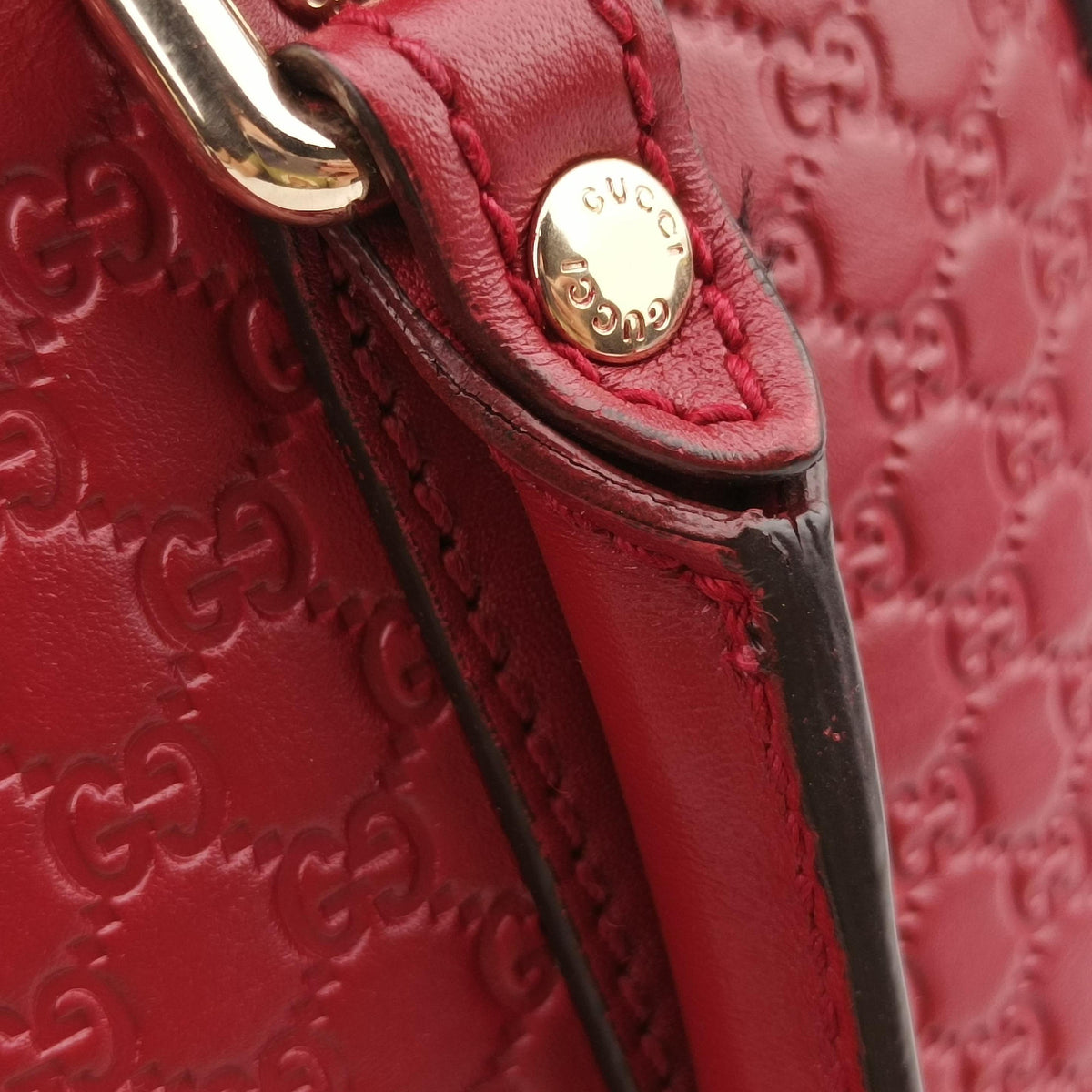 Pre-owned Gucci Microguccissima Red Leather 449654 shoulderbag | stylenewstar