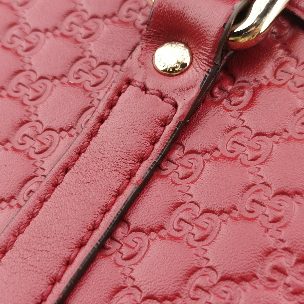 Pre-owned Gucci Microguccissima Red Leather 449654 shoulderbag | stylenewstar