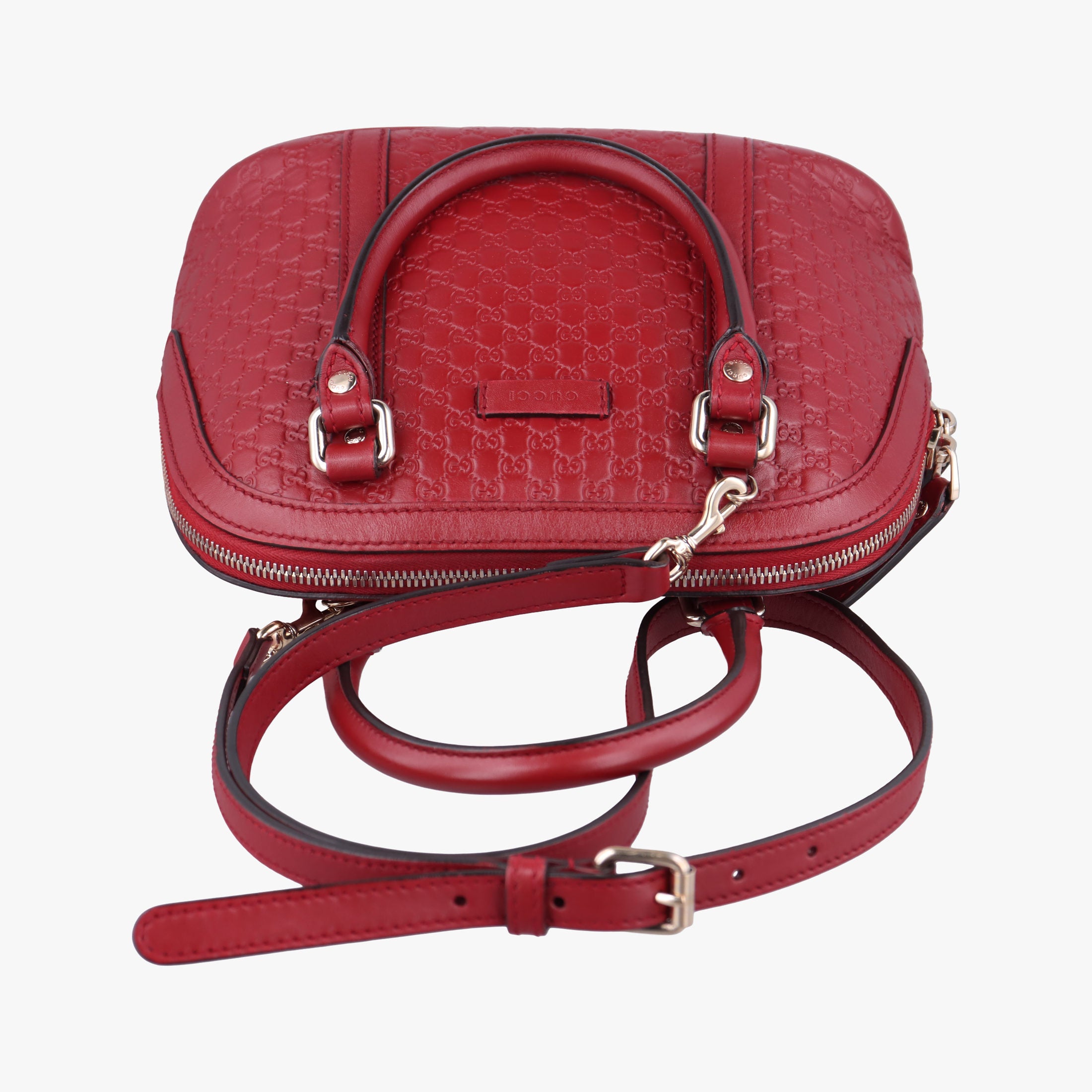 Pre-owned Gucci Microguccissima Red Leather 449654 shoulderbag | stylenewstar