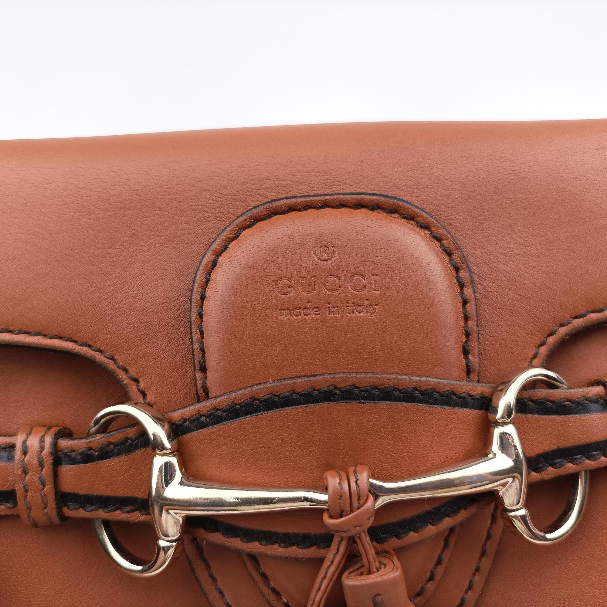 Pre-owned Gucci Emily Camel Leather 283063 shoulderbag | stylenewstar