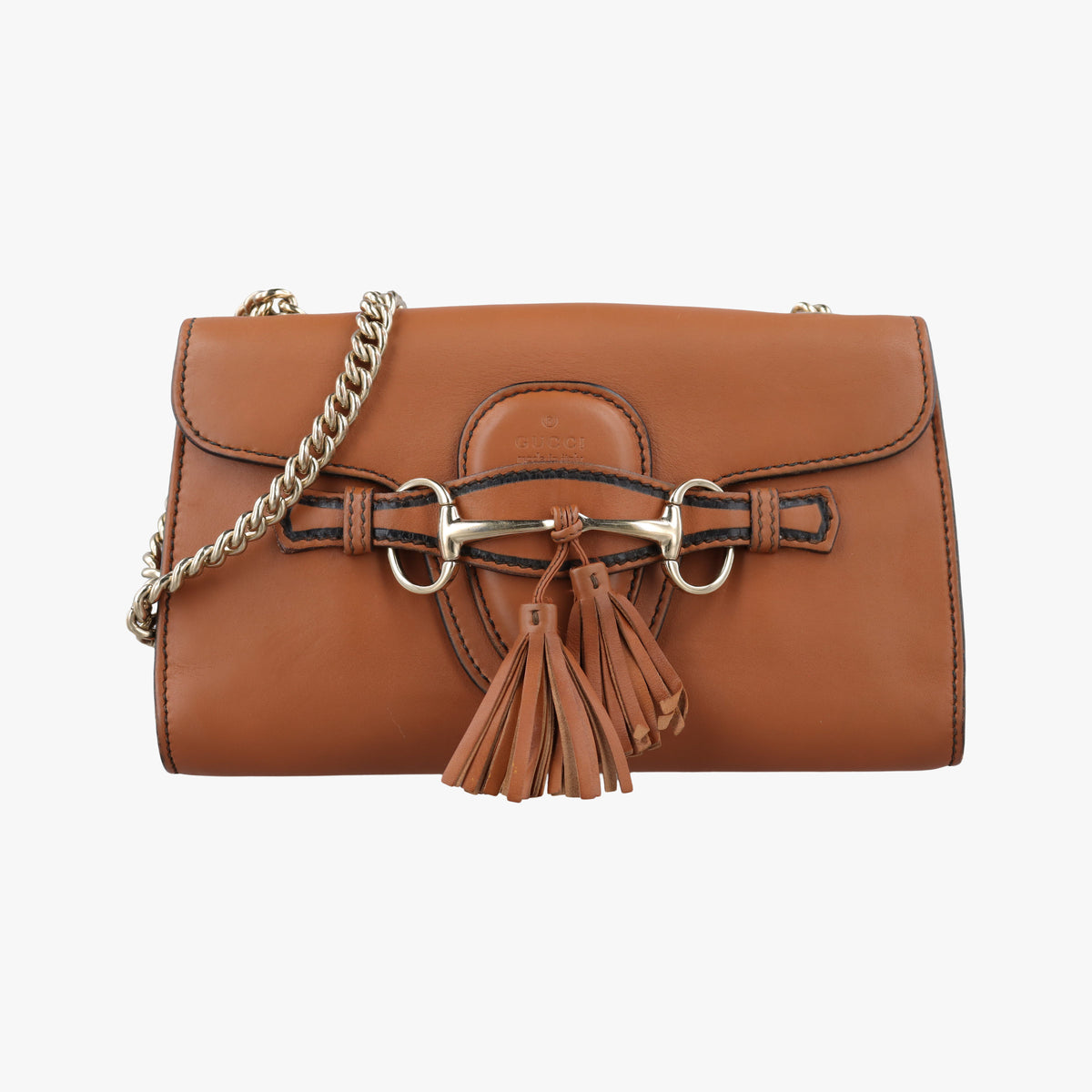 Pre-owned Gucci Emily Camel Leather 283063 shoulderbag | stylenewstar