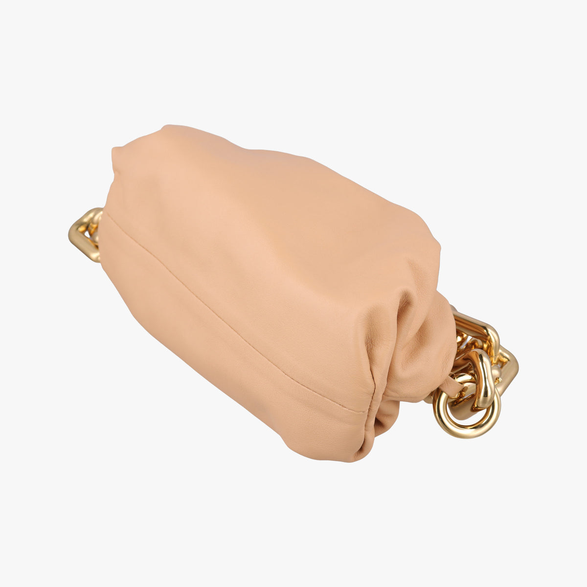 Pre-owned Bottega Veneta The Chain Pouch Camel lambskin  shoulderbag | stylenewstar
