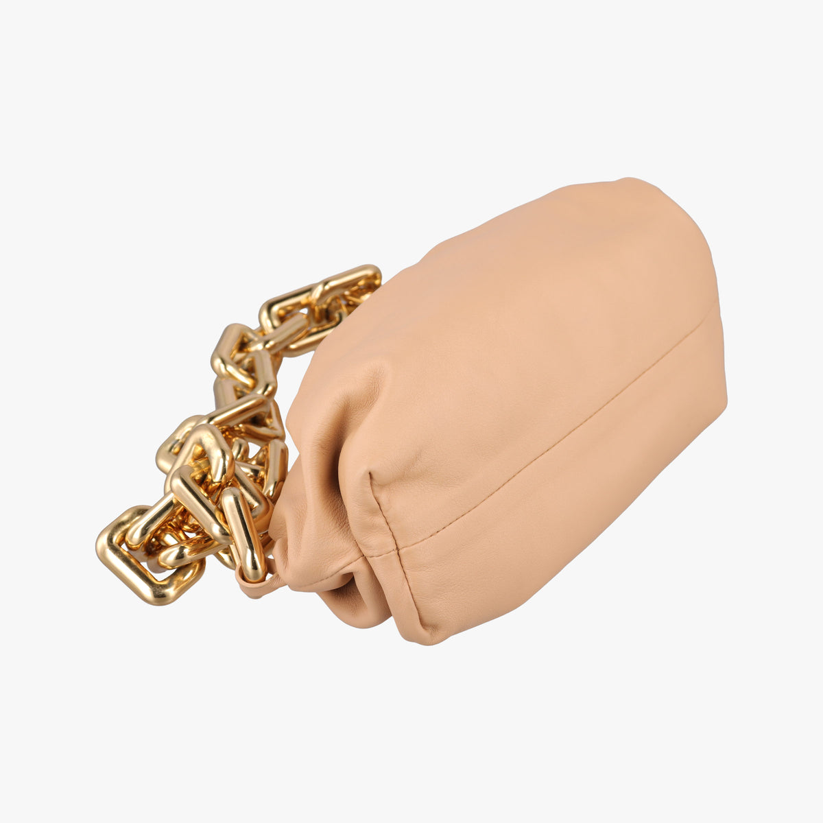Pre-owned Bottega Veneta The Chain Pouch Camel lambskin  shoulderbag | stylenewstar
