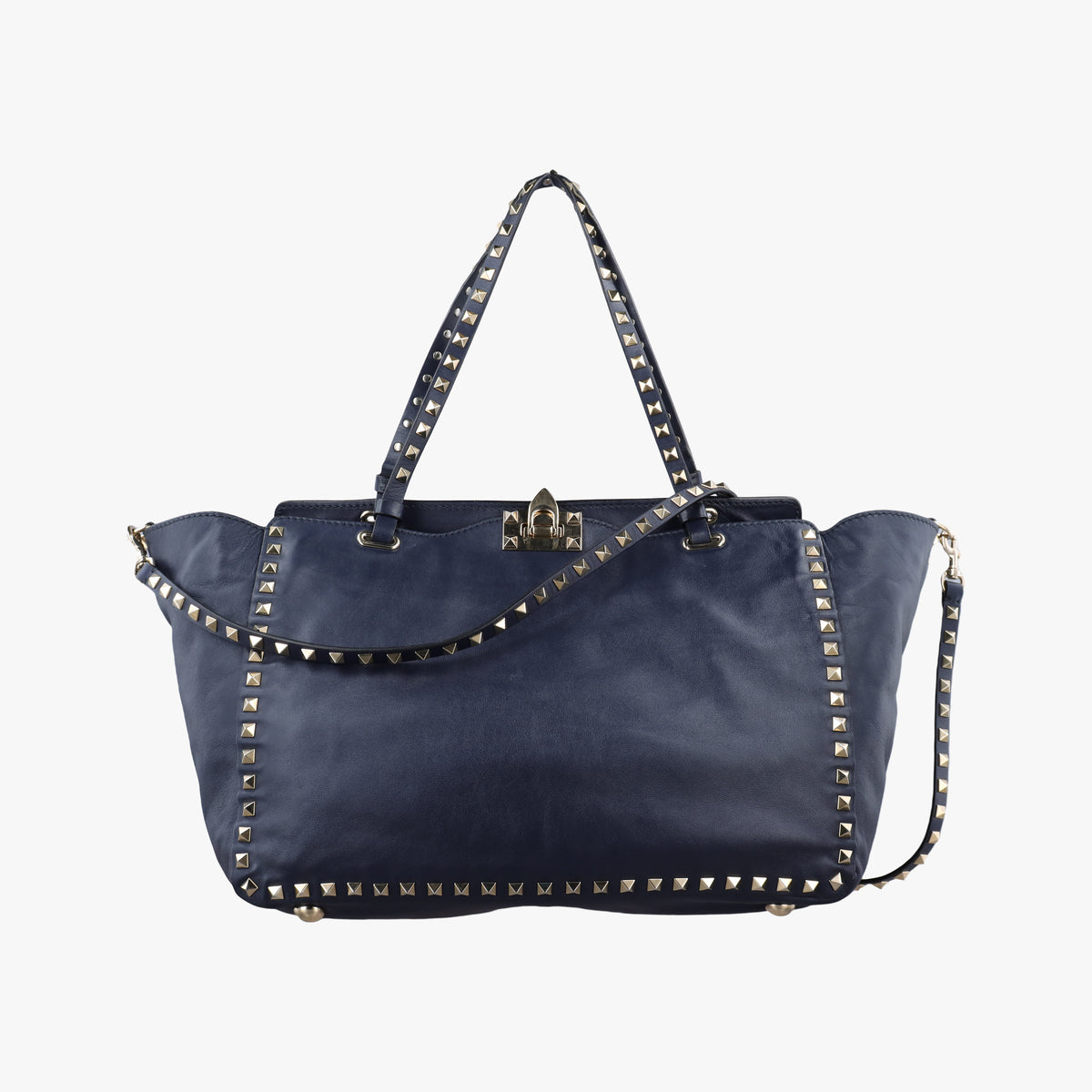 Pre-owned Valentino Rockstud Blue Leather  shoulderbag | stylenewstar