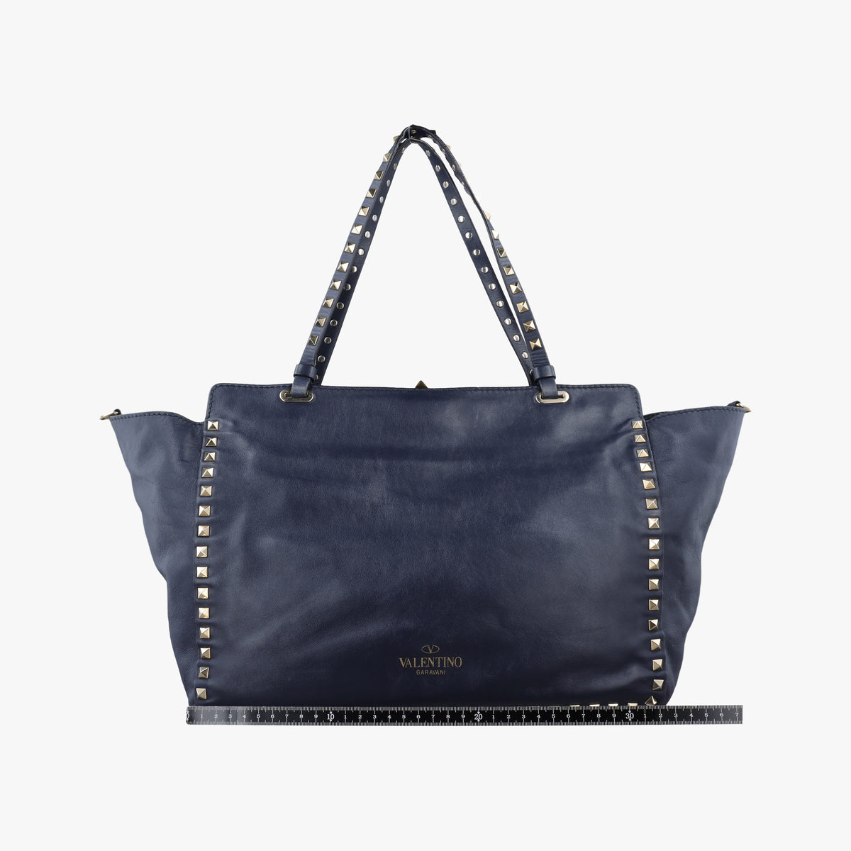 Pre-owned Valentino Rockstud Blue Leather  shoulderbag | stylenewstar