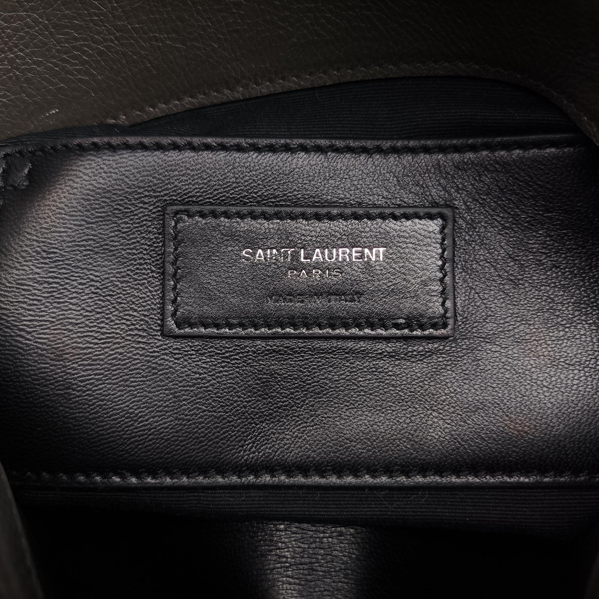Pre-owned Yves Saint Laurent COLLEGE Grey Leather 428056 shoulderbag | stylenewstar
