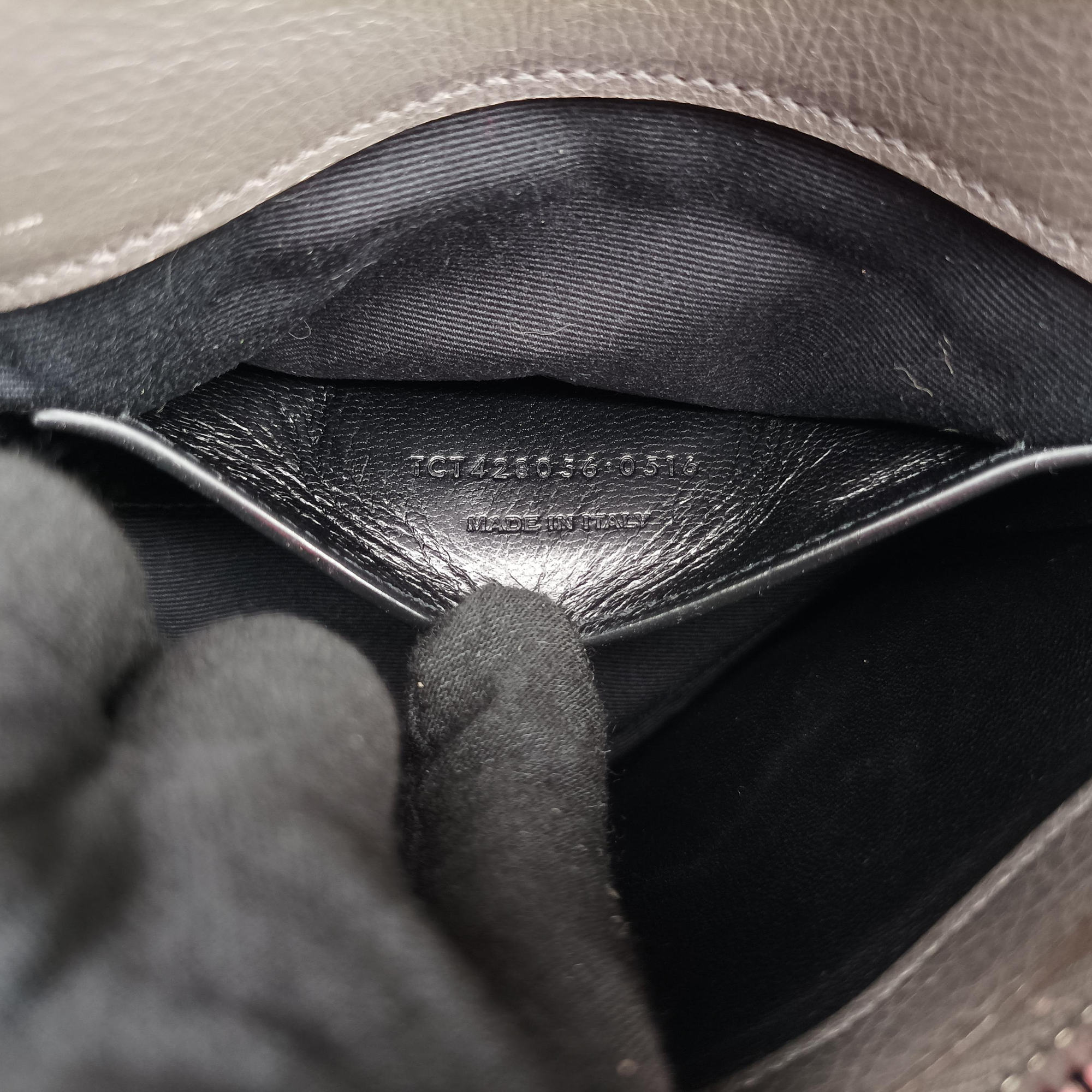 Pre-owned Yves Saint Laurent COLLEGE Grey Leather 428056 shoulderbag | stylenewstar